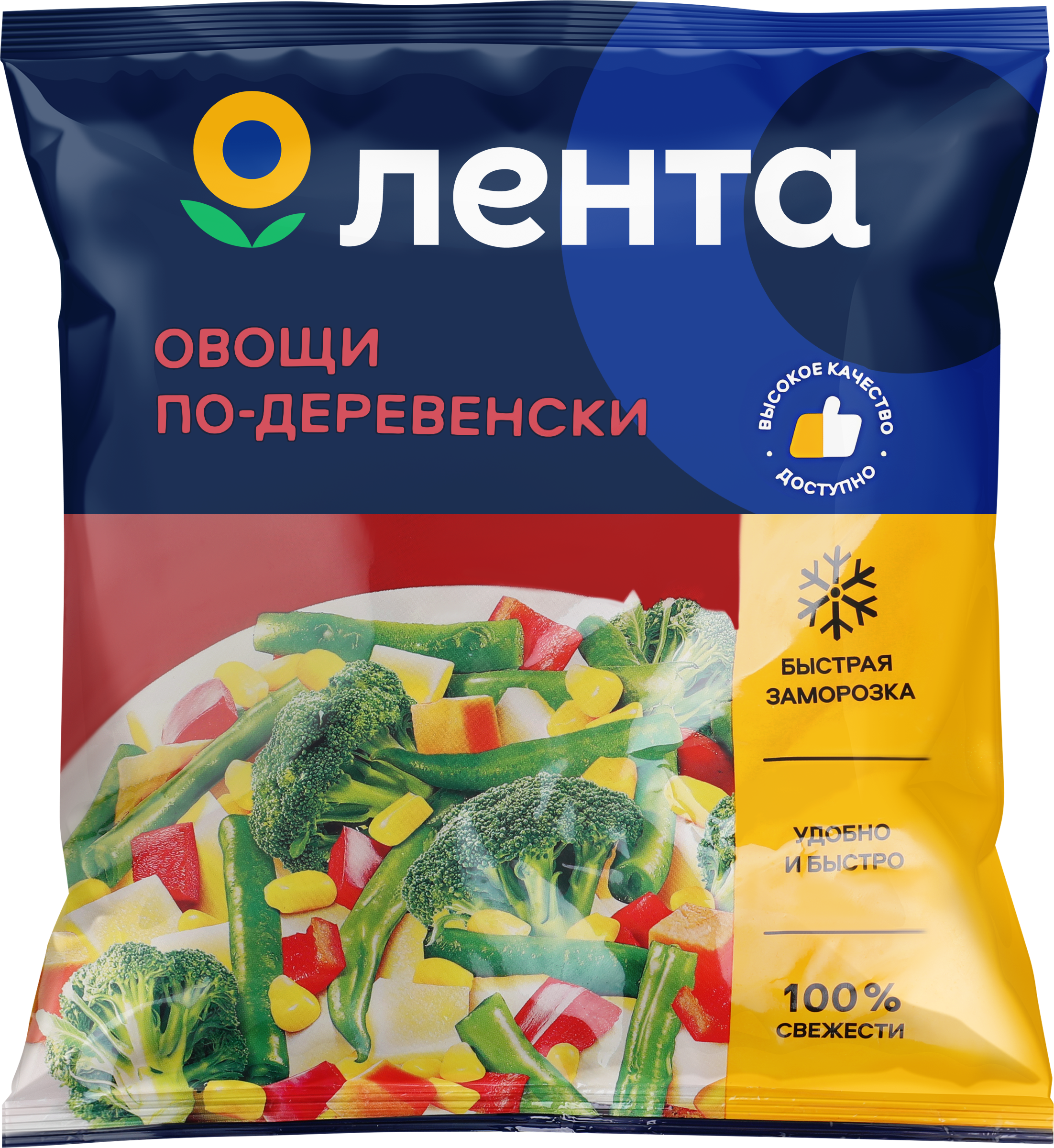 Изображение товара Смесь овощная ЛЕНТА по-деревенски 400г - полезное замороженное блюдо для гарнира Изображение товара Смесь овощная ЛЕНТА по-деревенски 400г - полезное замороженное блюдо для гарнира