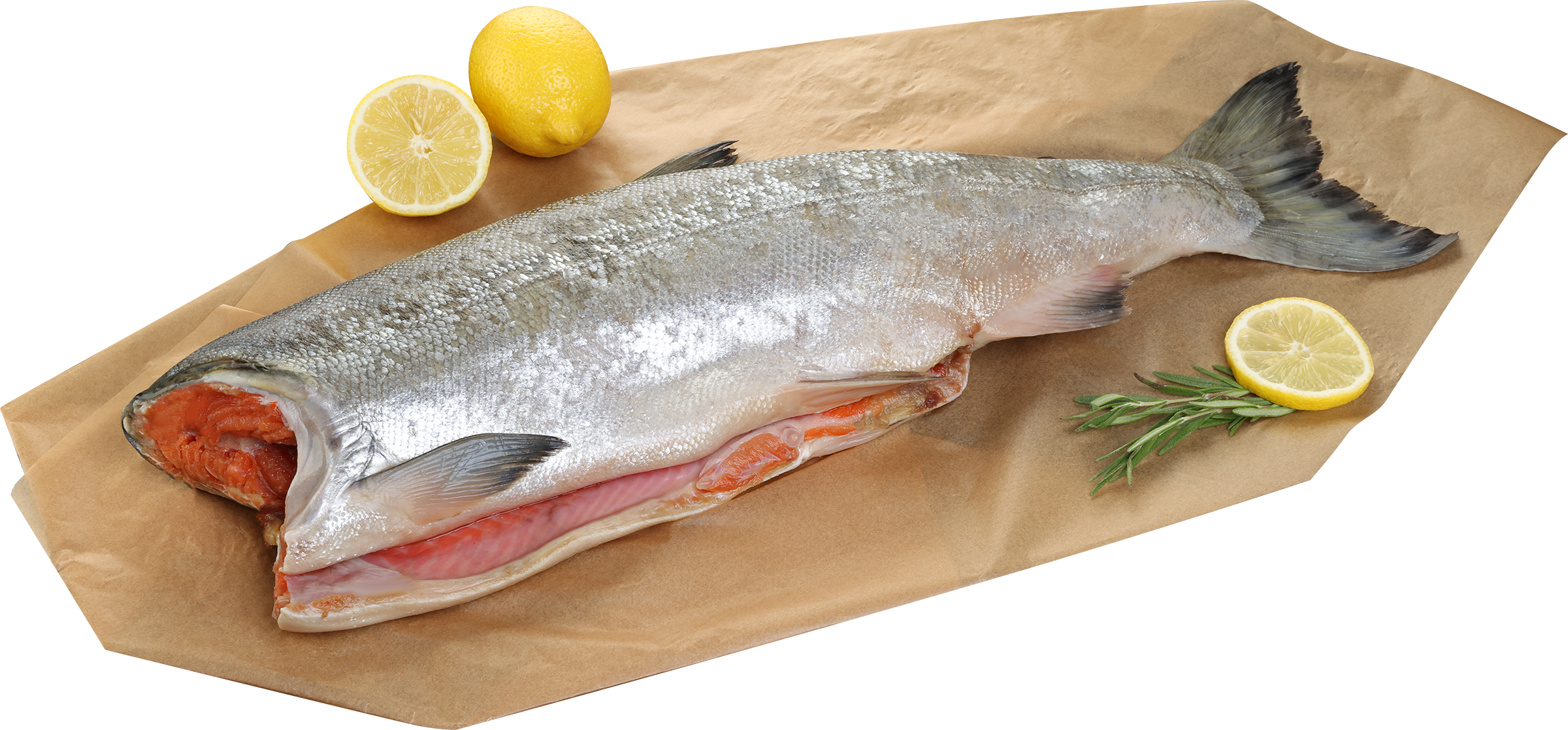 Изображение товара Кижуч Тихоокеанский ЛЕНТА FRESH потрошеный без головы 1 кг морской рыбы