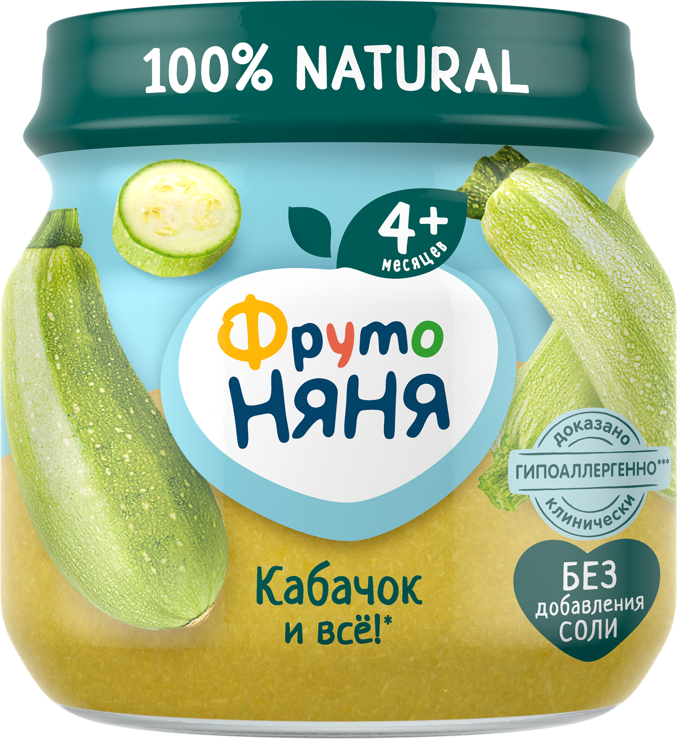 Изображение товара Пюре овощное ФРУТОНЯНЯ Кабачок, с 4 месяцев, 80г Изображение товара Пюре овощное ФРУТОНЯНЯ Кабачок, с 4 месяцев, 80г