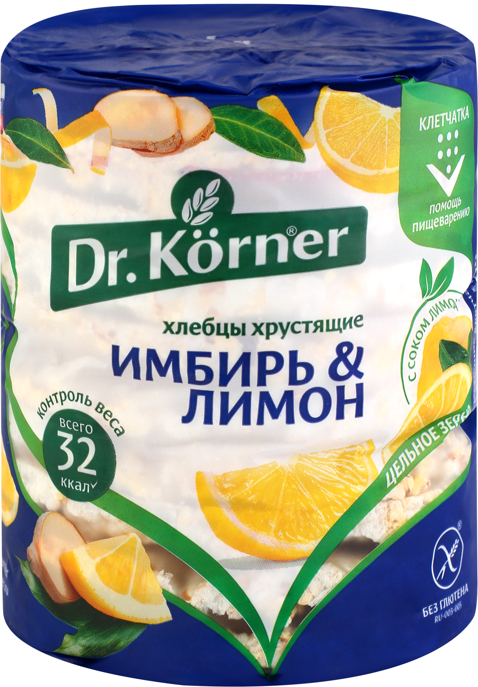 Изображение товара Хлебцы рисово-кукурузные DR KORNER с имбирем и лимоном, 90г