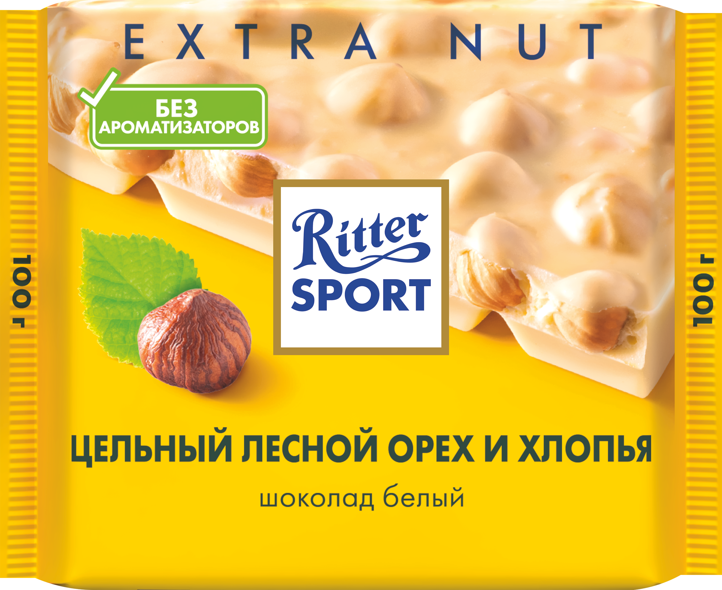 Изображение товара Шоколад белый RITTER SPORT Цельный лесной орех и хлопья, 100г Изображение товара Шоколад белый RITTER SPORT Цельный лесной орех и хлопья, 100г
