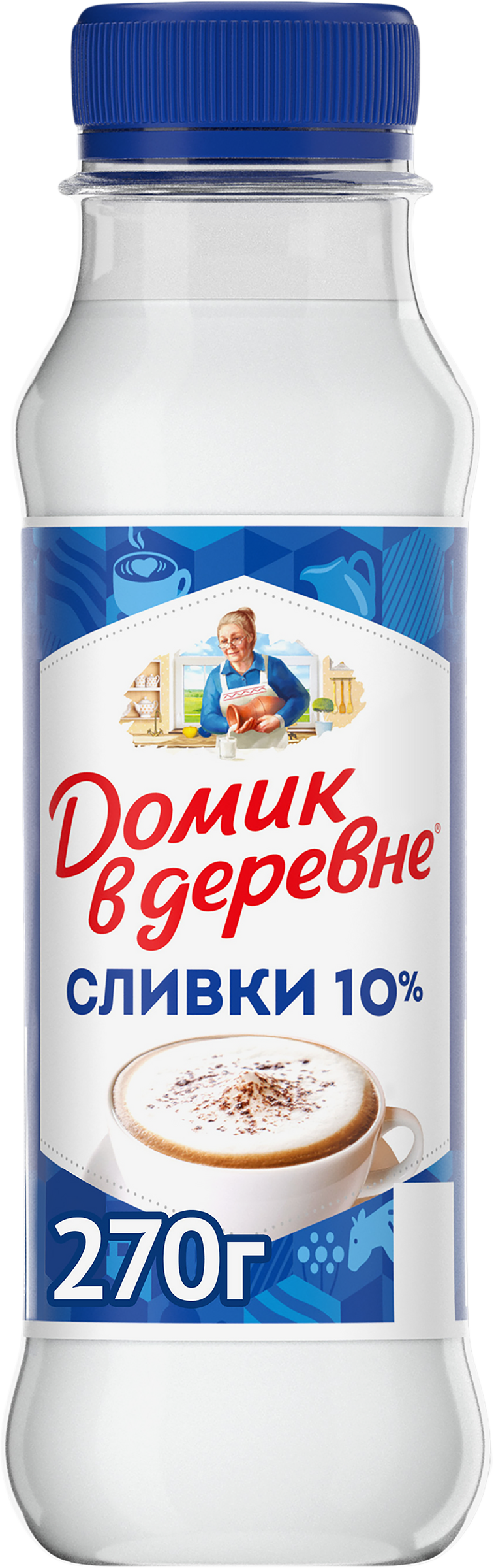 Изображение товара Пастеризованные сливки ДОМИК В ДЕРЕВНЕ 10% жирности, натуральные, 270г Изображение товара Пастеризованные сливки ДОМИК В ДЕРЕВНЕ 10% жирности, натуральные, 270г
