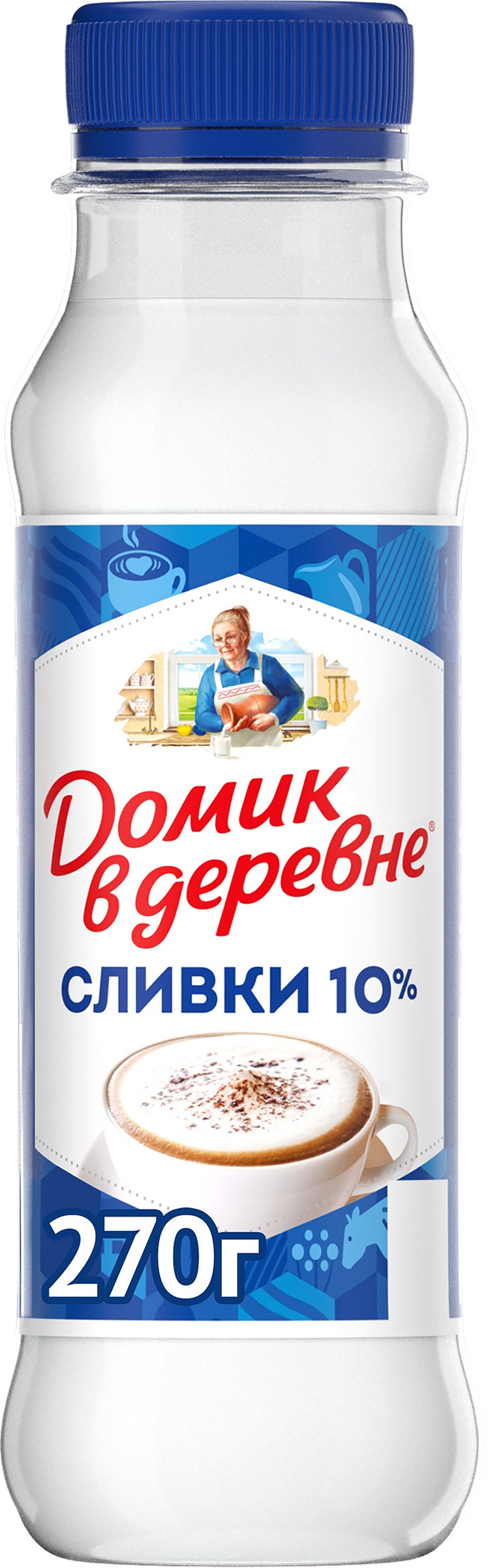 Изображение товара Пастеризованные сливки ДОМИК В ДЕРЕВНЕ 10% жирности, натуральные, 270г Изображение товара Пастеризованные сливки ДОМИК В ДЕРЕВНЕ 10% жирности, натуральные, 270г