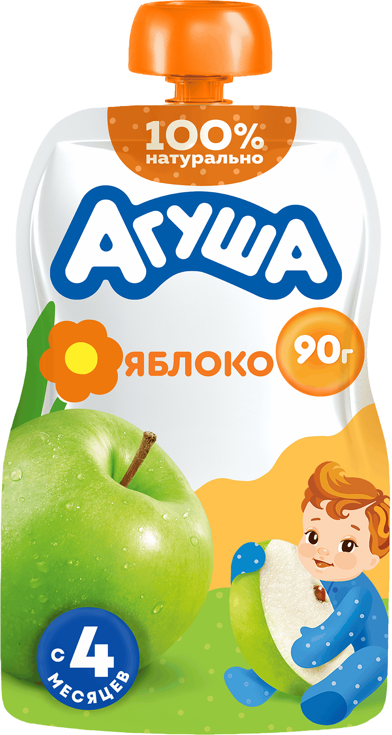 Изображение товара Пюре фруктовое детское АГУША Яблоко, с 4 месяцев, 90г Изображение товара Пюре фруктовое детское АГУША Яблоко, с 4 месяцев, 90г