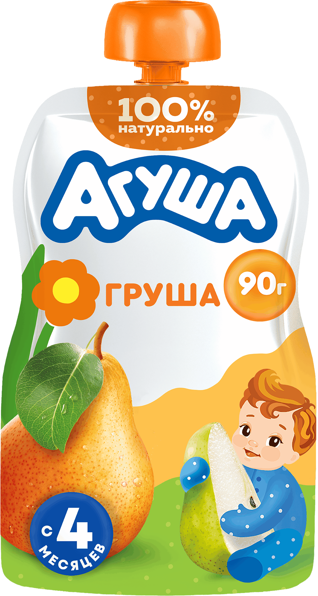 Изображение товара Пюре фруктовое детское АГУША Груша, с 4 месяцев, 90г