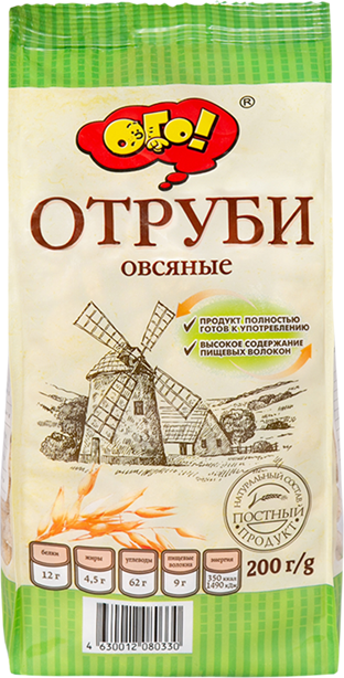 Изображение товара Отруби овсяные ОГО! экструдированные 200г полезный продукт для здоровья Изображение товара Отруби овсяные ОГО! экструдированные 200г полезный продукт для здоровья