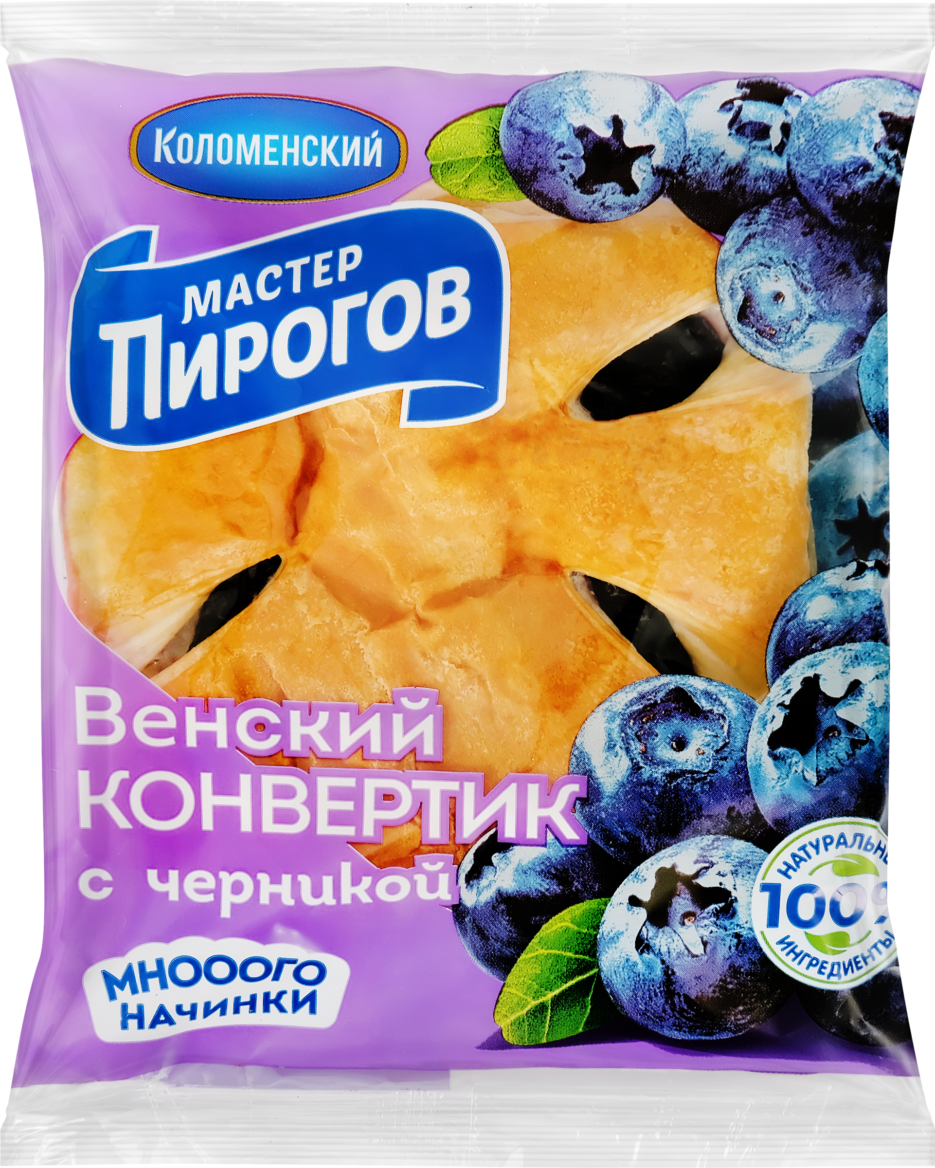 Изображение товара Конвертик слоеный МАСТЕР ПИРОГОВ с черничной начинкой 70г - натуральный десерт Изображение товара Конвертик слоеный МАСТЕР ПИРОГОВ с черничной начинкой 70г - натуральный десерт