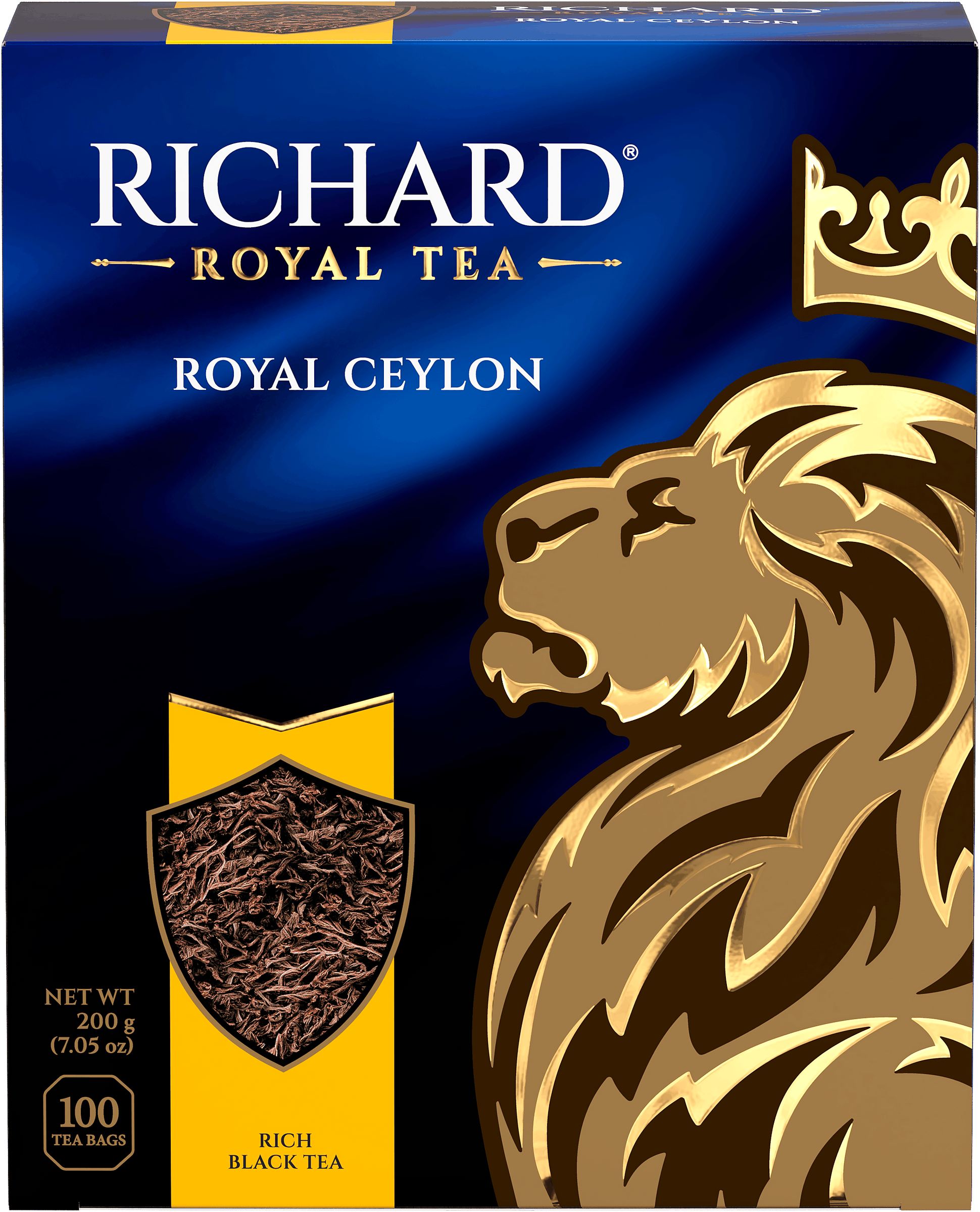 Изображение товара Чай черный RICHARD Royal Ceylon 100 пакетов, цейлонский байховый Изображение товара Чай черный RICHARD Royal Ceylon 100 пакетов, цейлонский байховый