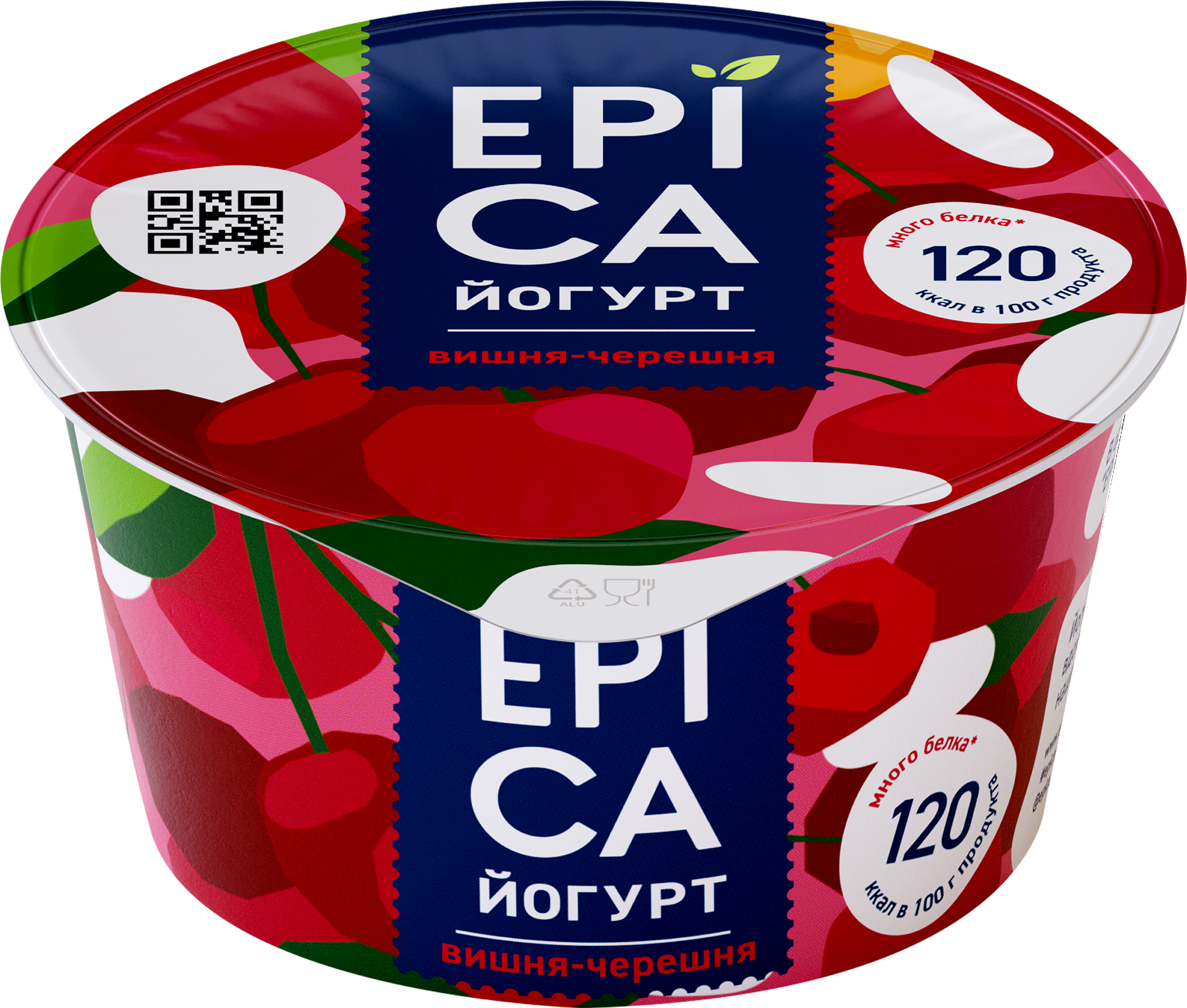 Изображение товара Йогурт EPICA с вишней и черешней 4,8% 130г натуральный вкус и высокая белковая ценность Изображение товара Йогурт EPICA с вишней и черешней 4,8% 130г натуральный вкус и высокая белковая ценность
