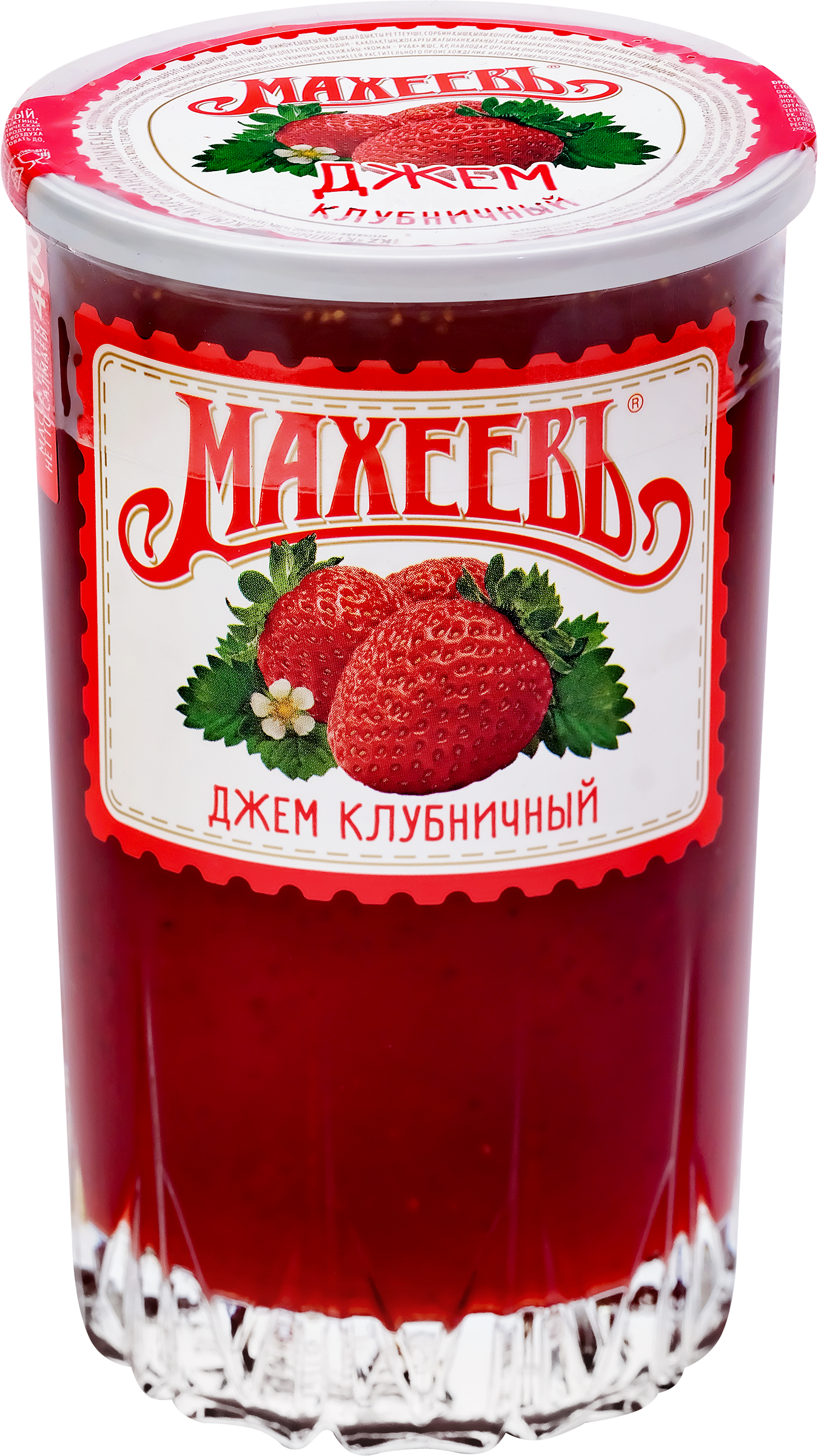 Изображение товара Джем клубничный МАХЕЕВЪ 400г - натуральный ягодный продукт в стеклянной банке
