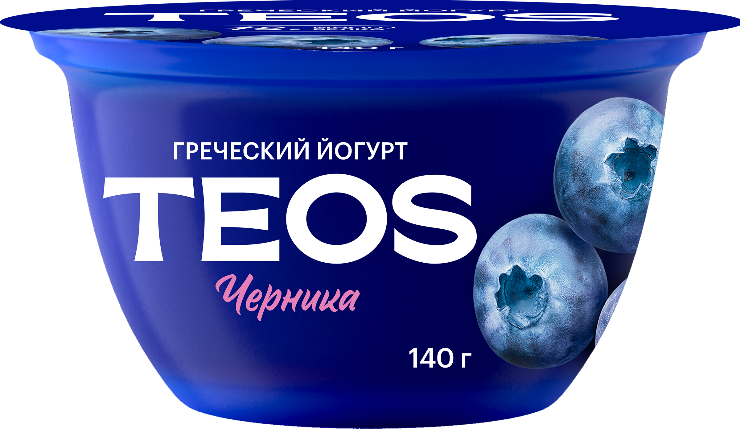 Изображение товара Йогурт TEOS Греческий Черника 2%, без змж, 140г