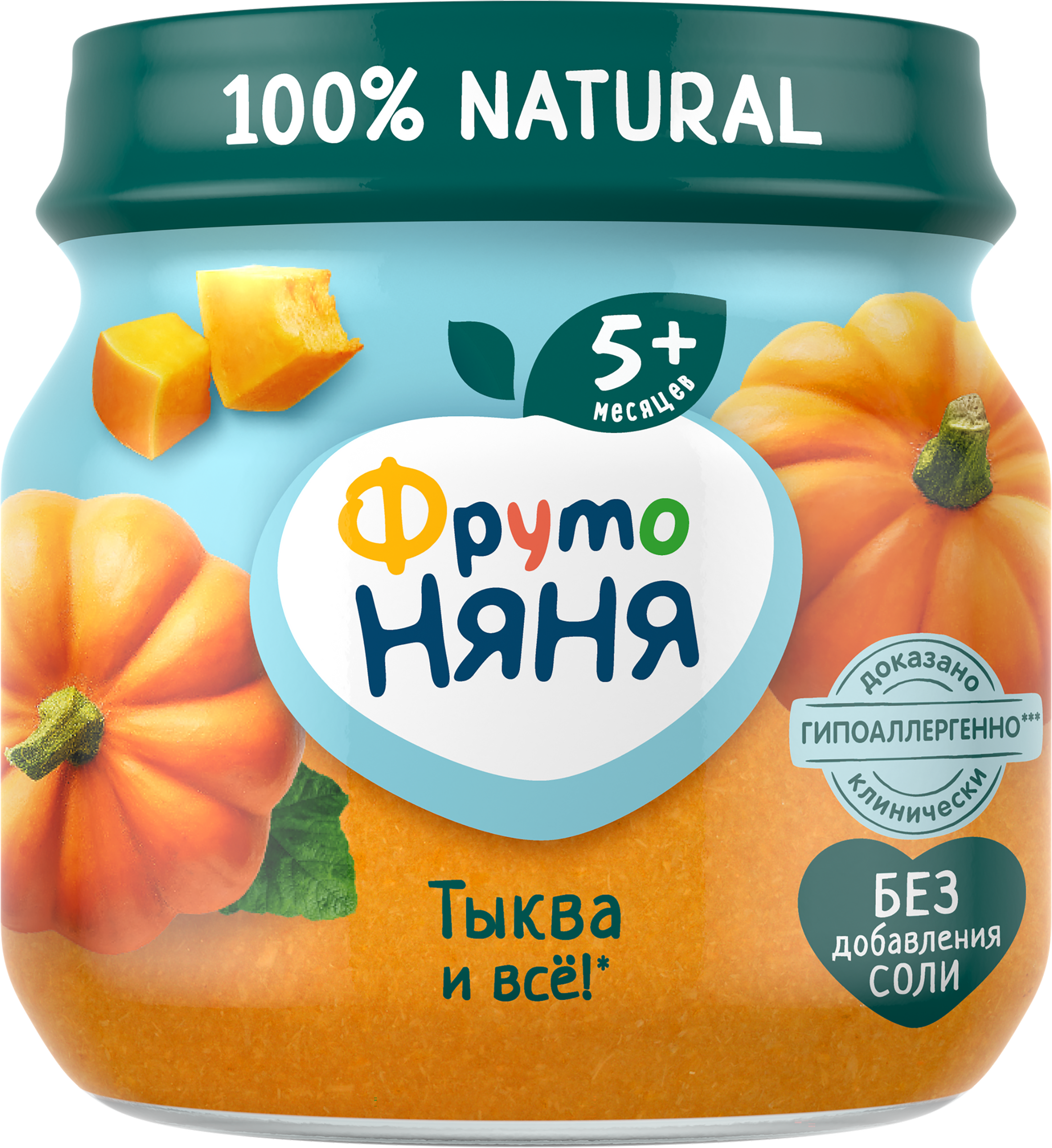 Изображение товара Пюре овощное ФРУТОНЯНЯ Тыква, с 5 месяцев, 80г Изображение товара Пюре овощное ФРУТОНЯНЯ Тыква, с 5 месяцев, 80г