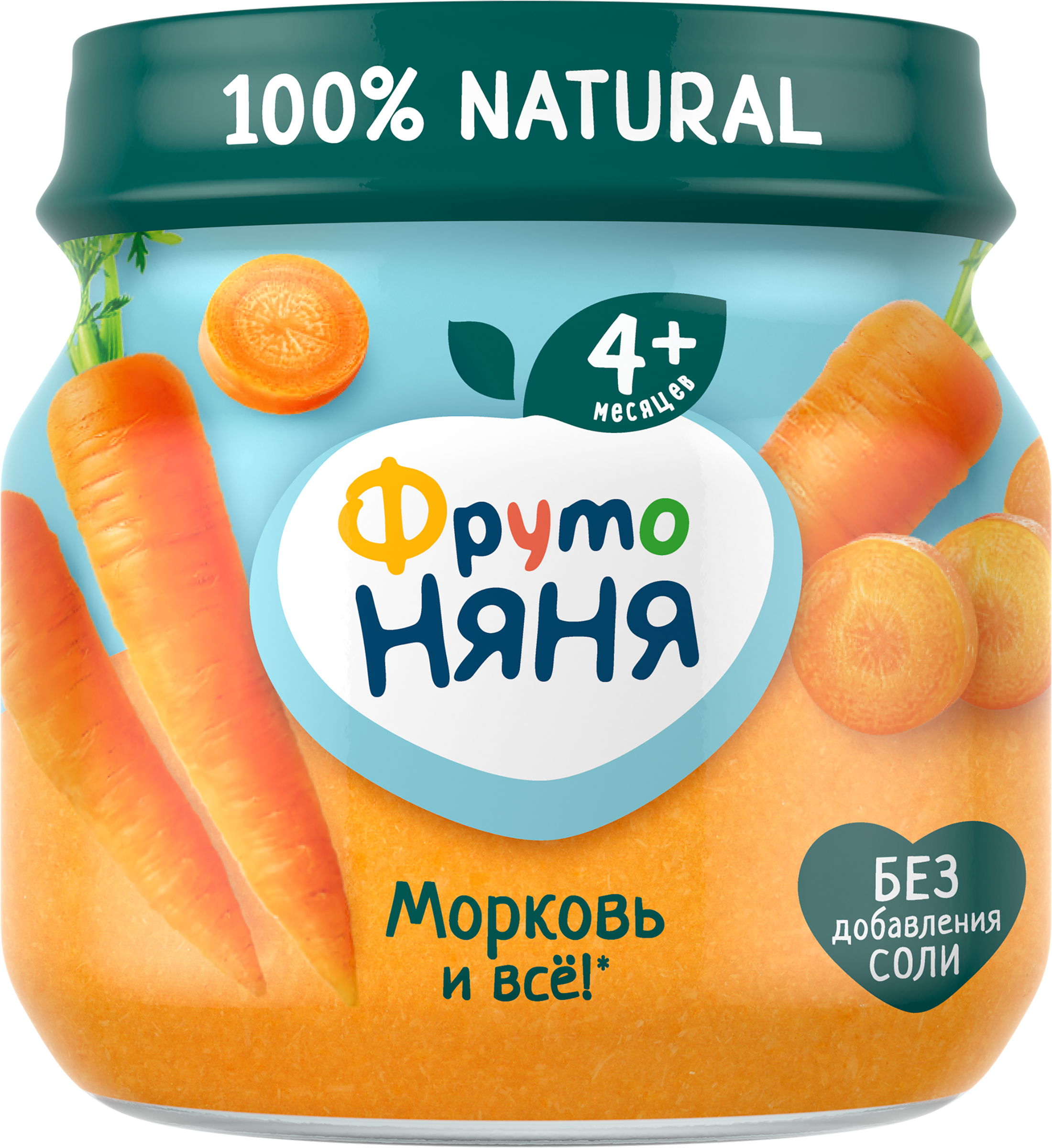 Изображение товара Детское овощное пюре ФРУТОНЯНЯ Морковь, с 4 месяцев, 80 г Изображение товара Детское овощное пюре ФРУТОНЯНЯ Морковь, с 4 месяцев, 80 г