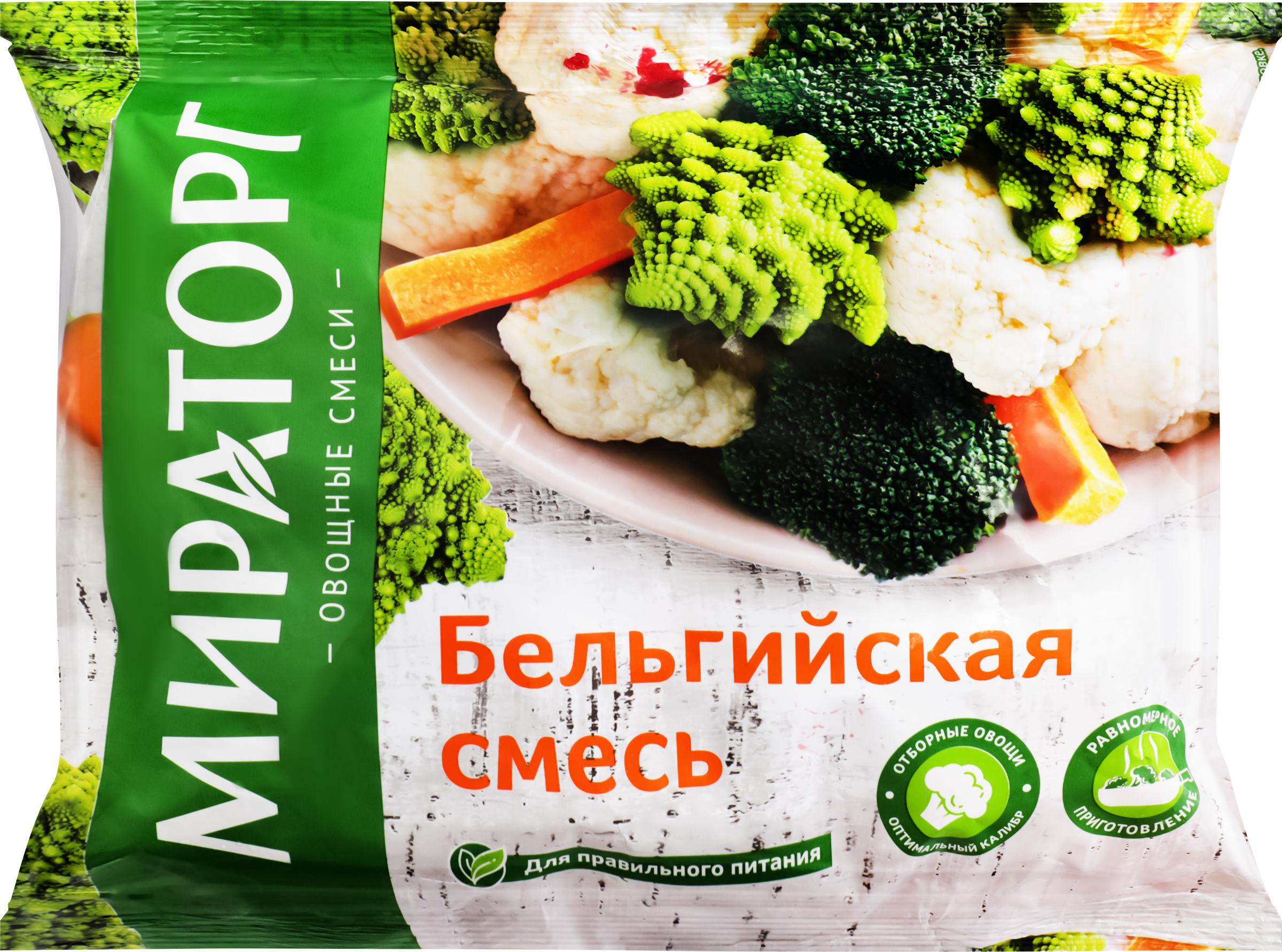 Изображение товара Овощная смесь МИРАТОРГ Бельгийская 400г - полезный полуфабрикат для быстрого приготовления Изображение товара Овощная смесь МИРАТОРГ Бельгийская 400г - полезный полуфабрикат для быстрого приготовления