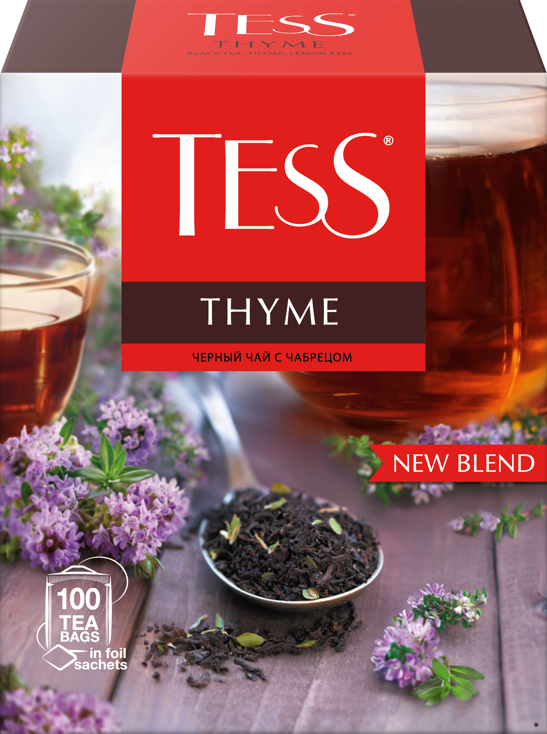Изображение товара Черный чай TESS Thyme с чабрецом и цедрой лимона, 100 пакетиков