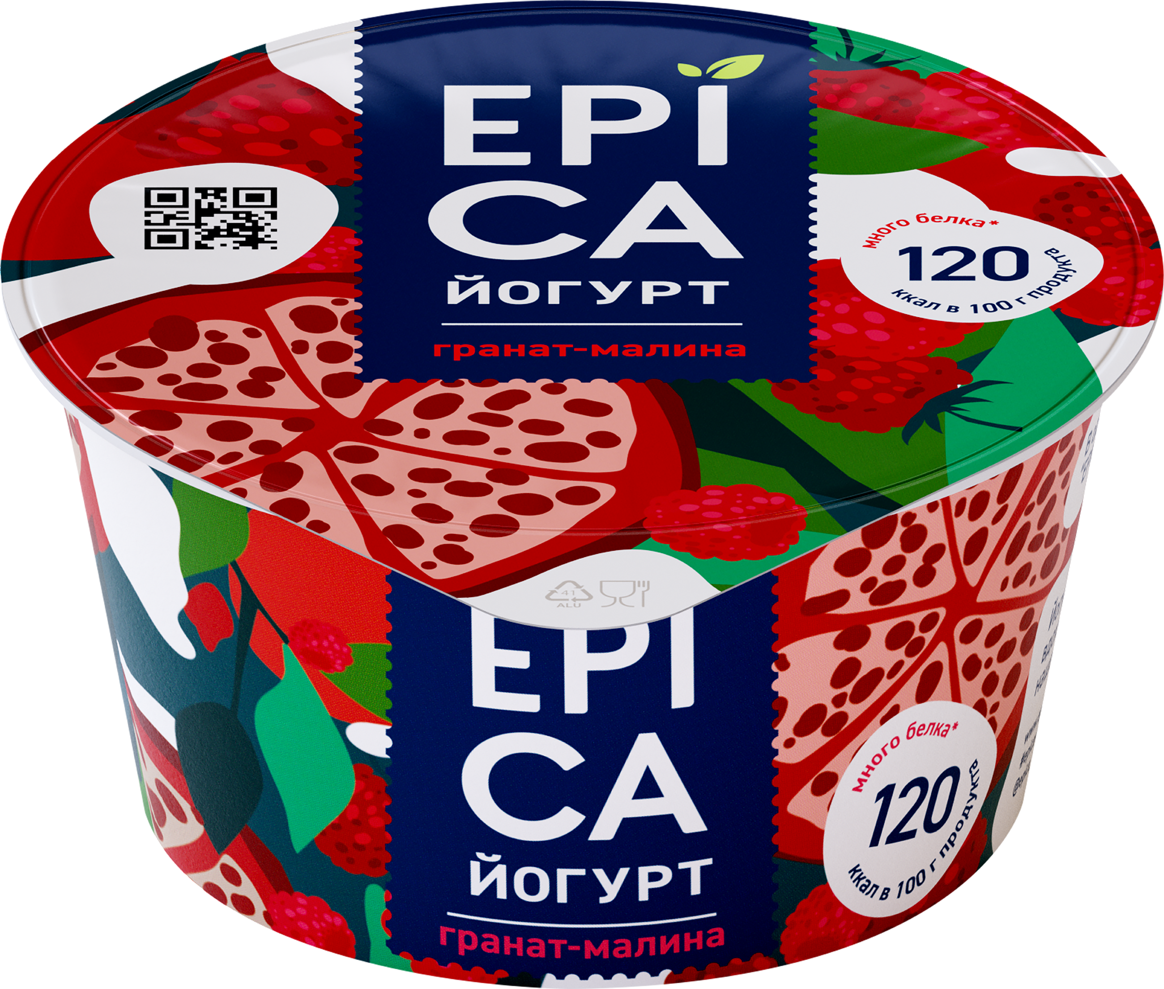 Изображение товара Йогурт EPICA с гранатом и малиной 4,8% натуральный и питательный 130г Изображение товара Йогурт EPICA с гранатом и малиной 4,8% натуральный и питательный 130г