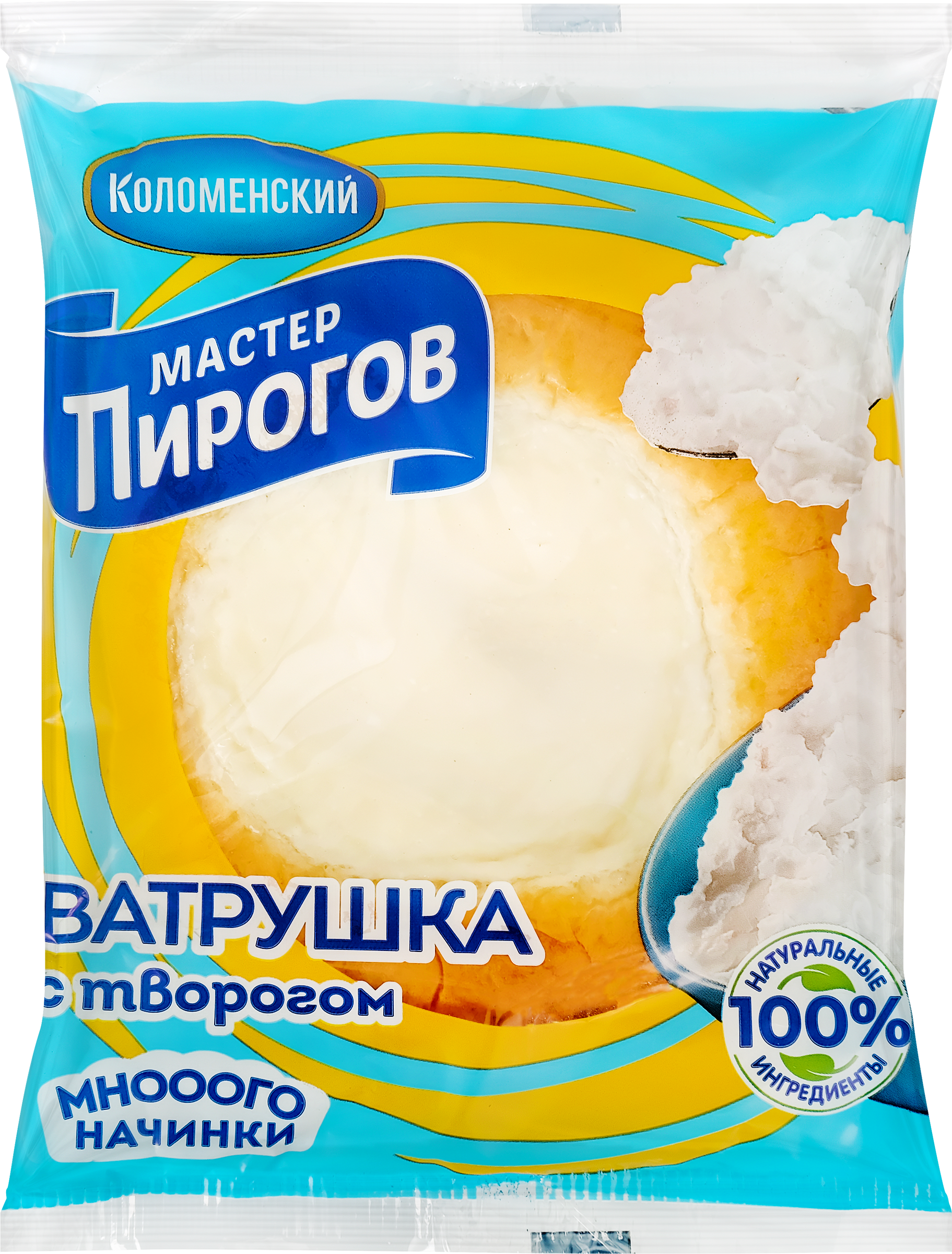 Изображение товара Ватрушка МАСТЕР ПИРОГОВ с творогом, высший сорт, 100г Изображение товара Ватрушка МАСТЕР ПИРОГОВ с творогом, высший сорт, 100г