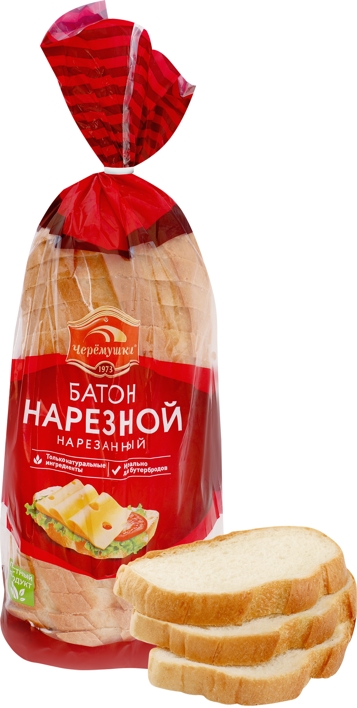Изображение товара Пшеничный батон ЧЕРЕМУШКИ Нарезной 400г - натуральный и вкусный Изображение товара Пшеничный батон ЧЕРЕМУШКИ Нарезной 400г - натуральный и вкусный