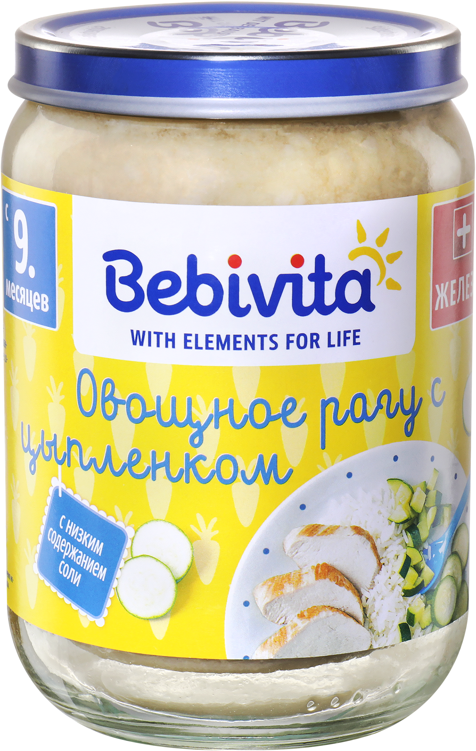 Изображение товара Пюре мясо-овощное BEBIVITA Овощное рагу с цыпленком, с 9 месяцев, 190г Изображение товара Пюре мясо-овощное BEBIVITA Овощное рагу с цыпленком, с 9 месяцев, 190г