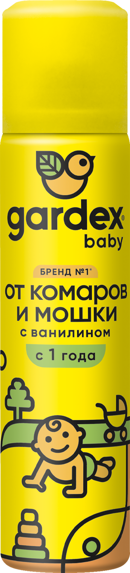 Изображение товара Аэрозоль от комаров и мошки детский GARDEX Baby 1+, 80мл Изображение товара Аэрозоль от комаров и мошки детский GARDEX Baby 1+, 80мл