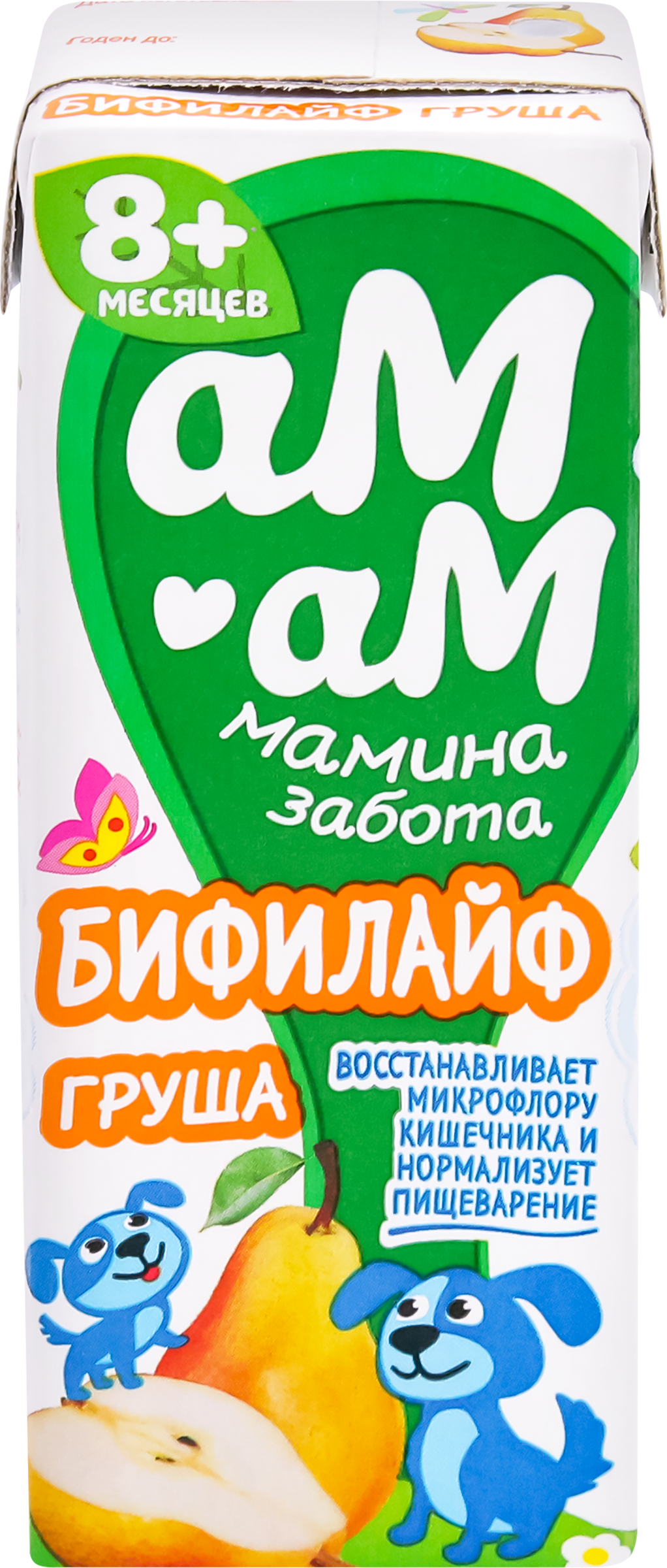 Изображение товара Биопродукт кисломолочный для детей АМ-АМ МАМИНА ЗАБОТА Груша 2,5% Изображение товара Биопродукт кисломолочный для детей АМ-АМ МАМИНА ЗАБОТА Груша 2,5%