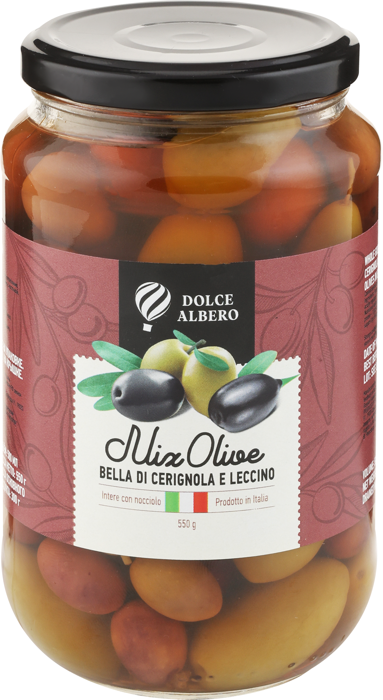 Изображение товара Оливки и маслины с косточкой DOLCE ALBERO зеленые и черные, 580мл Изображение товара Оливки и маслины с косточкой DOLCE ALBERO зеленые и черные, 580мл