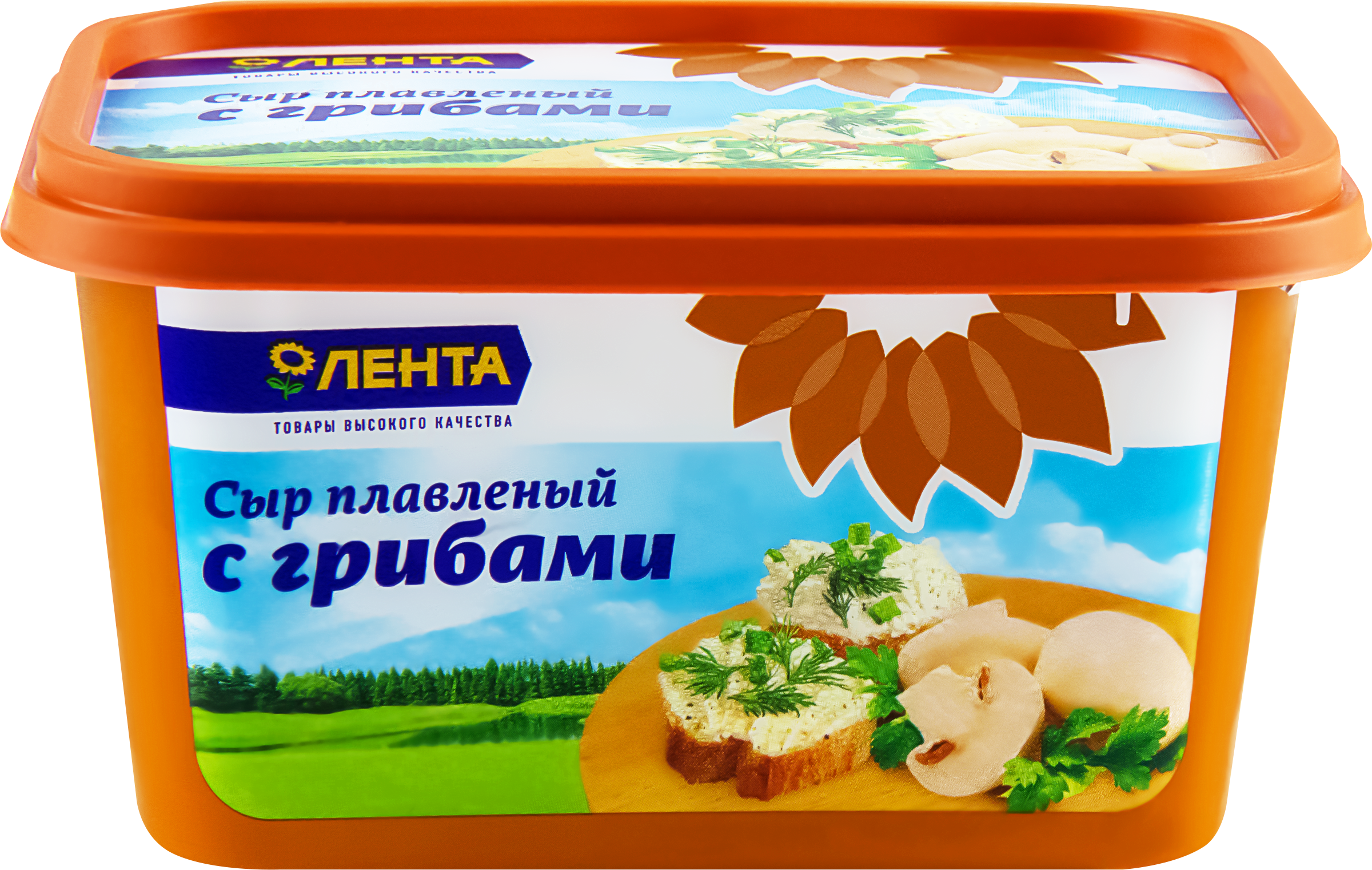 Изображение товара Сыр плавленый ЛЕНТА с грибами 50% 400г в пластиковом контейнере Изображение товара Сыр плавленый ЛЕНТА с грибами 50% 400г в пластиковом контейнере