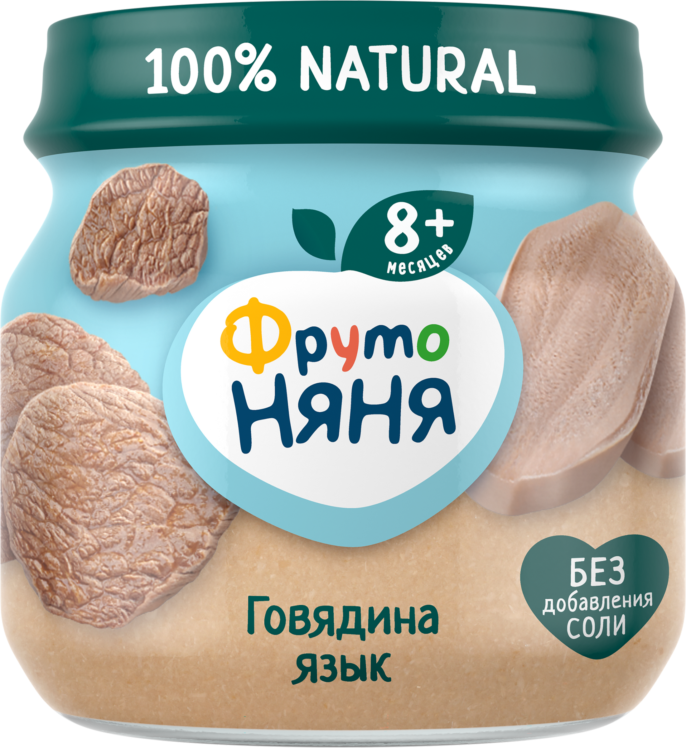 Изображение товара Пюре мясное ФРУТОНЯНЯ Говядина с языком для малышей с 8 месяцев