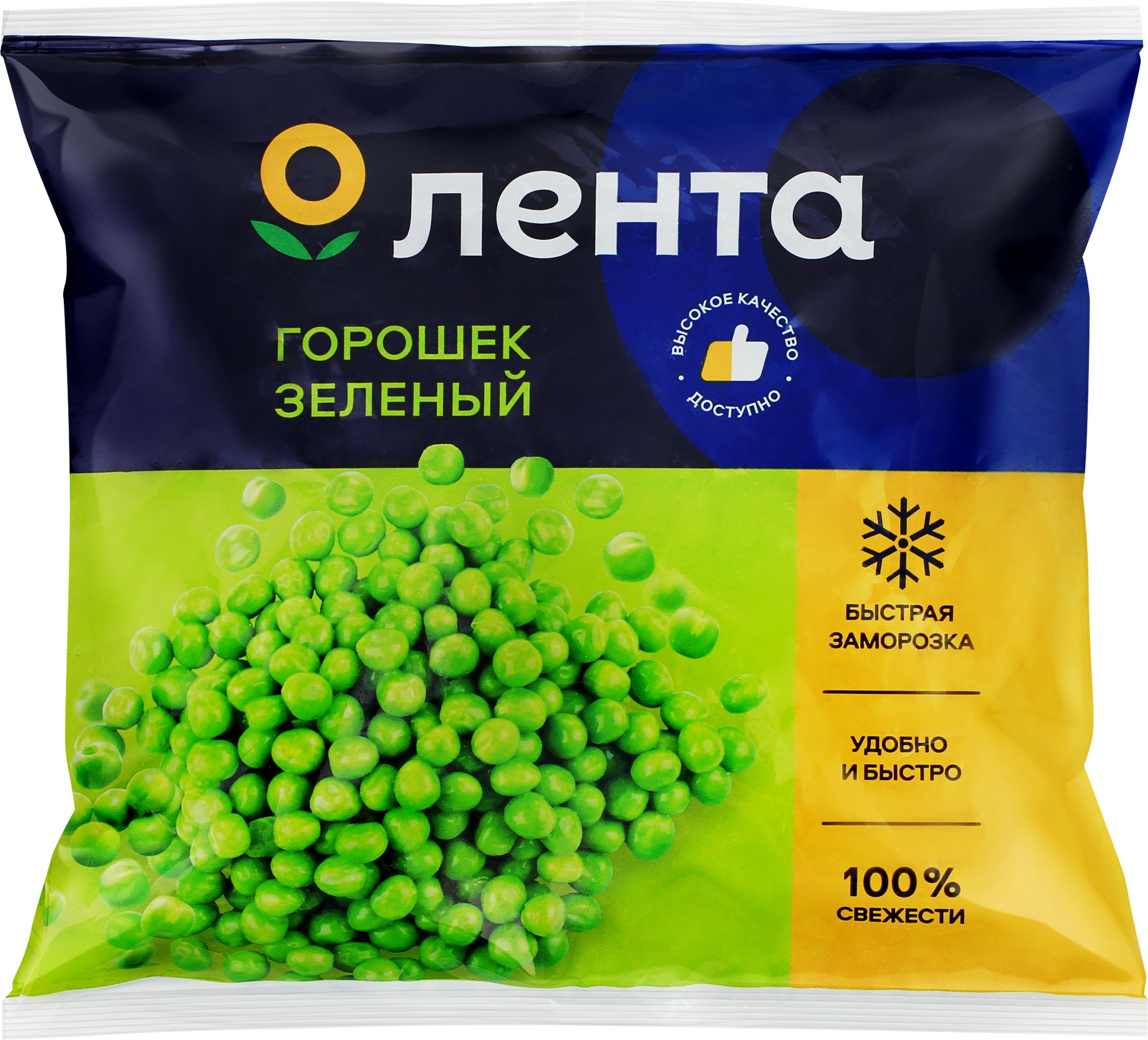 Изображение товара Горошек зеленый замороженный ЛЕНТА 400г - полезный овощ для блюд Изображение товара Горошек зеленый замороженный ЛЕНТА 400г - полезный овощ для блюд
