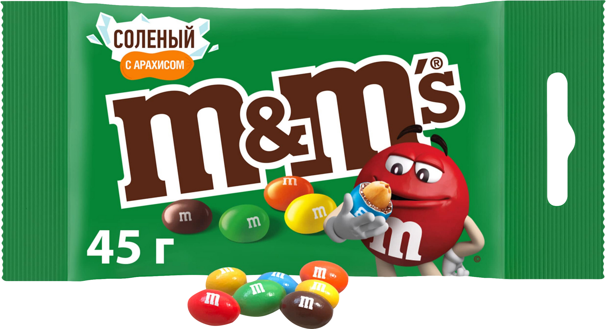 Изображение товара Драже M&M'S с соленым арахисом 45 г - шоколадные конфеты с хрустящей корочкой Изображение товара Драже M&M'S с соленым арахисом 45 г - шоколадные конфеты с хрустящей корочкой