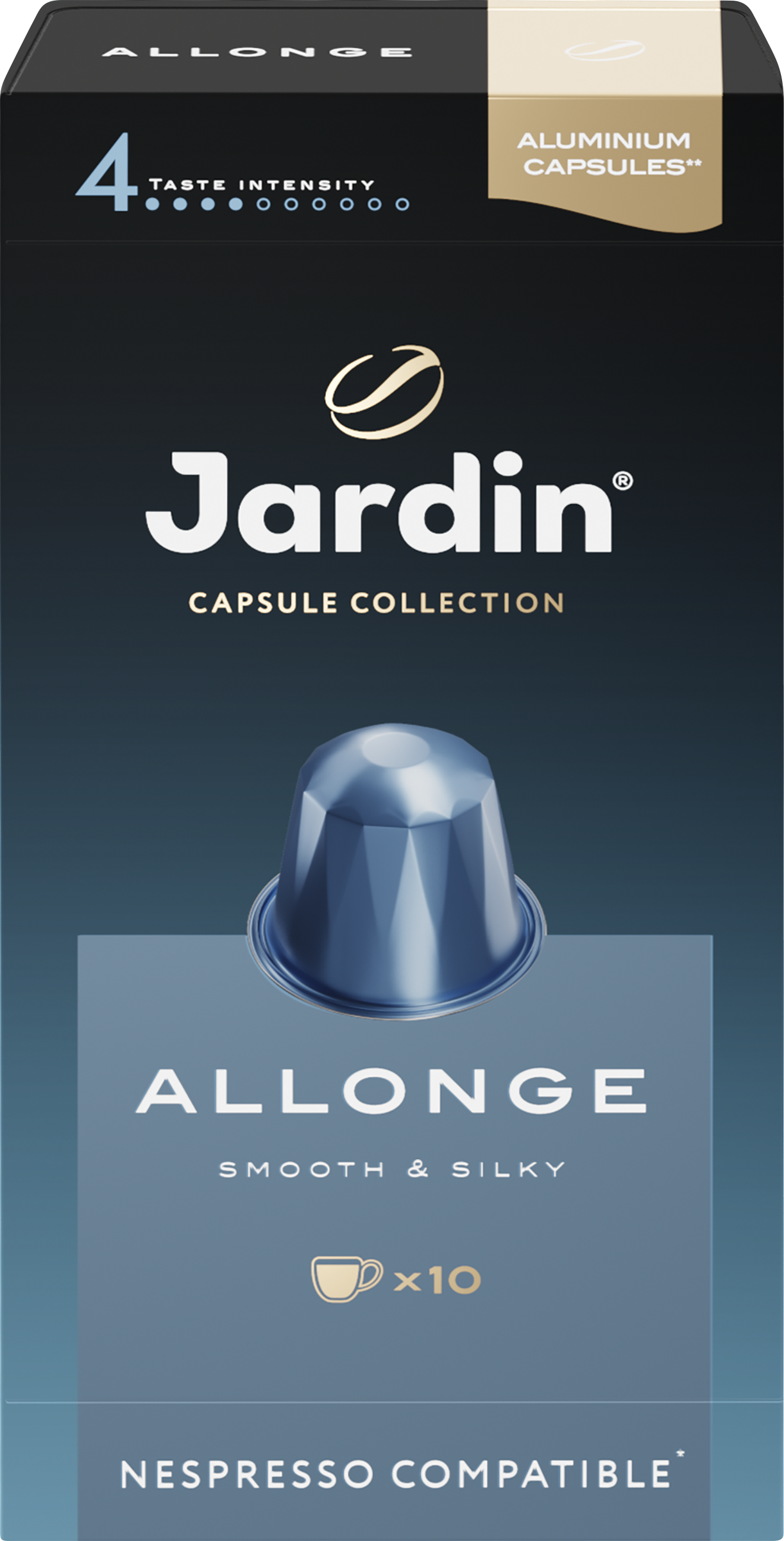 Изображение товара Кофе в капсулах JARDIN Allonge жареный для Nespresso, 10 шт. Изображение товара Кофе в капсулах JARDIN Allonge жареный для Nespresso, 10 шт.