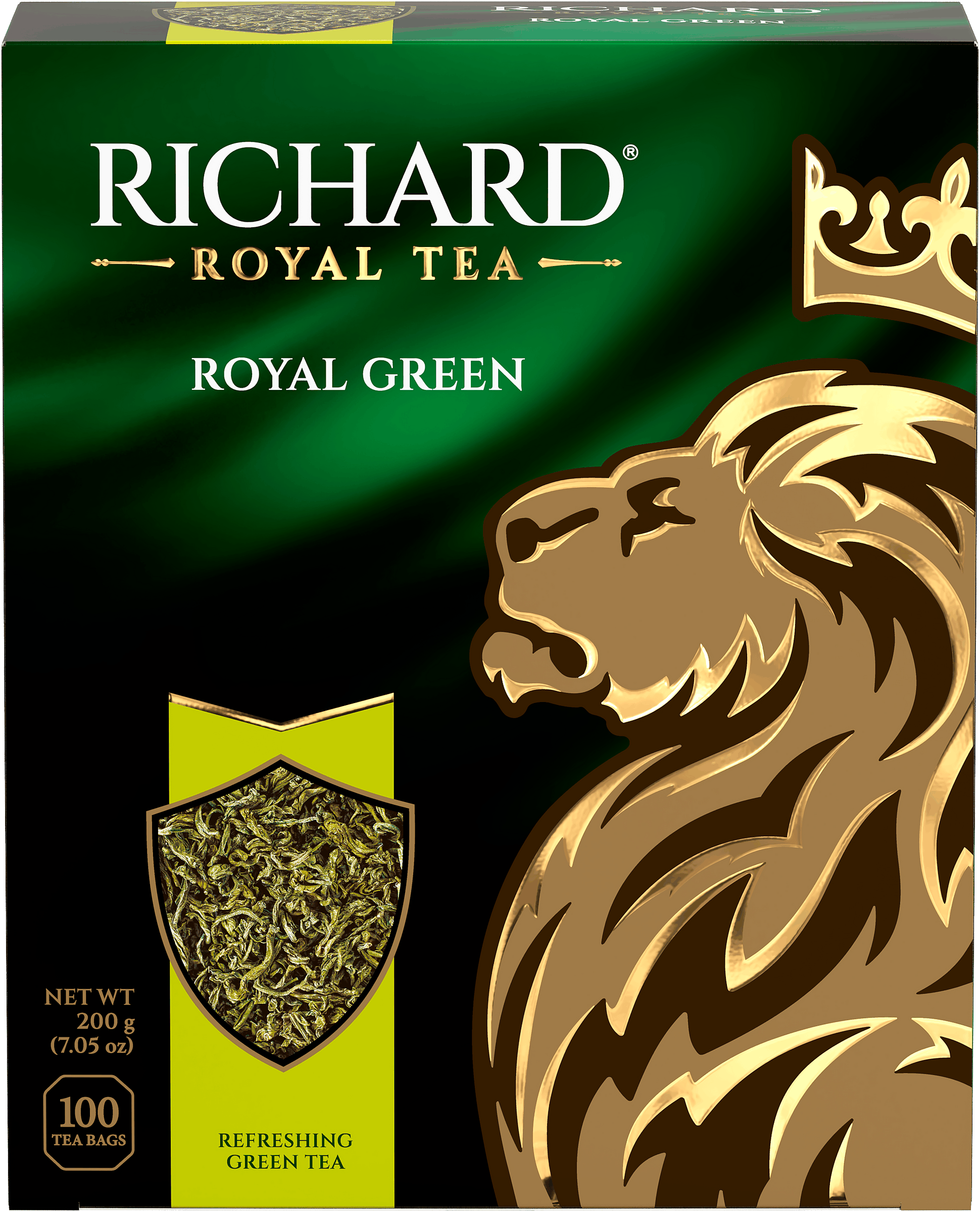 Изображение товара Зеленый чай RICHARD Royal Green Китайский байховый, 100 пакетов Изображение товара Зеленый чай RICHARD Royal Green Китайский байховый, 100 пакетов