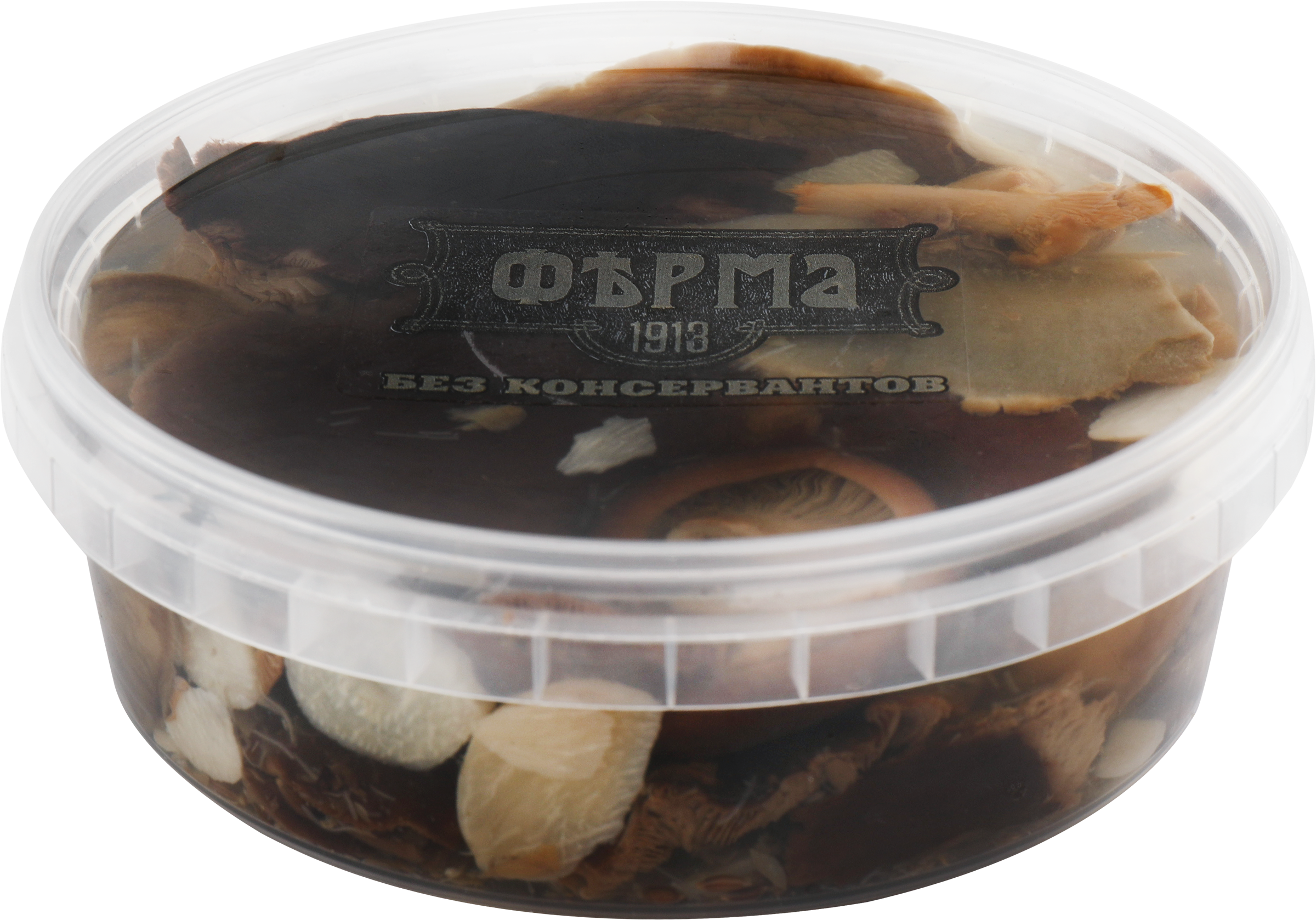 Изображение товара Грибы варено-соленые ФЕРМА 1913 Ассорти 285г - вкусная закуска и ингредиент