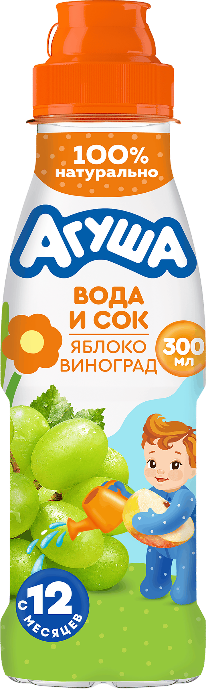 Изображение товара Напиток детский АГУША Яблоко-виноград вода с соком, с 12 месяцев, 300мл Изображение товара Напиток детский АГУША Яблоко-виноград вода с соком, с 12 месяцев, 300мл