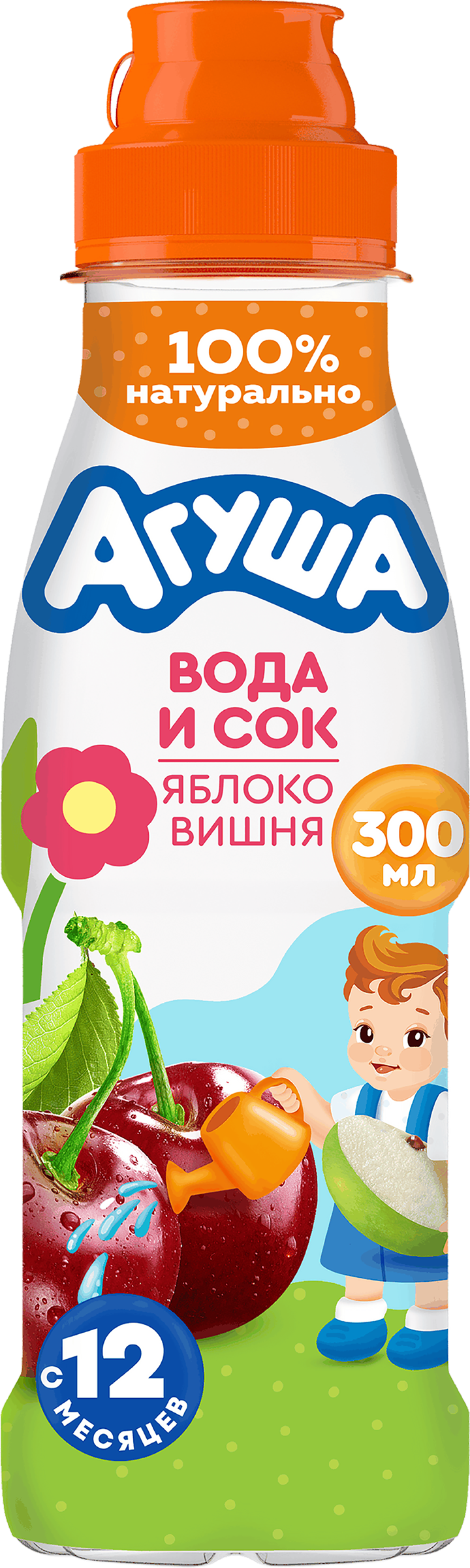 Изображение товара Детский напиток Агуша Яблоко-вишня 300мл без добавления сахара Изображение товара Детский напиток Агуша Яблоко-вишня 300мл без добавления сахара