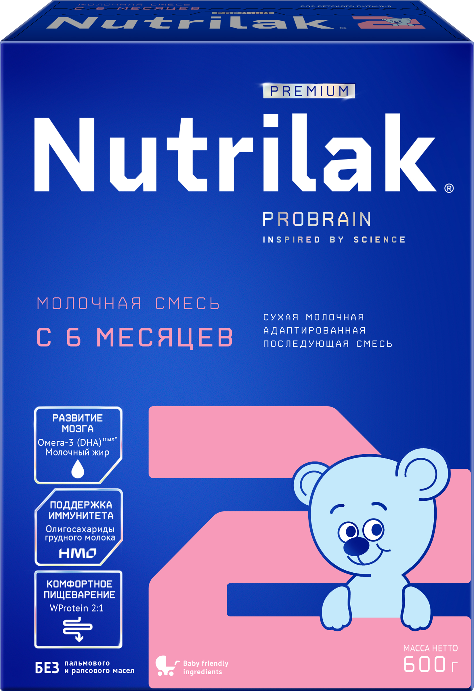 Изображение товара Смесь молочная NUTRILAK Premium 2, с 6 месяцев, 600г