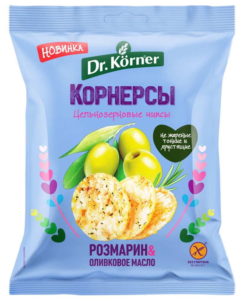 Изображение товара Чипсы рисово-кукурузные DR KORNER с оливковым маслом и розмарином 50г Изображение товара Чипсы рисово-кукурузные DR KORNER с оливковым маслом и розмарином 50г