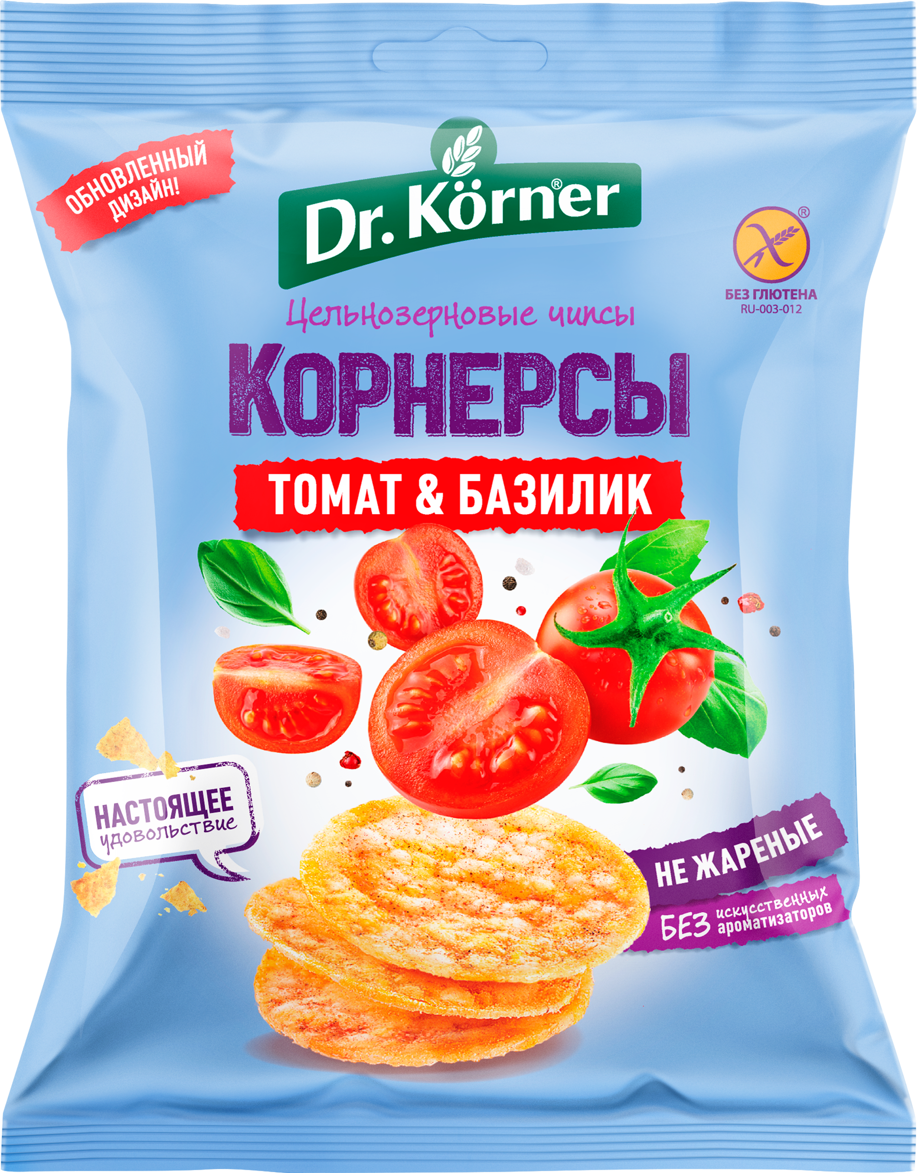 Изображение товара Рисово-кукурузные чипсы DR KORNER с томатом и базиликом 50 г - натуральный вкус Изображение товара Рисово-кукурузные чипсы DR KORNER с томатом и базиликом 50 г - натуральный вкус