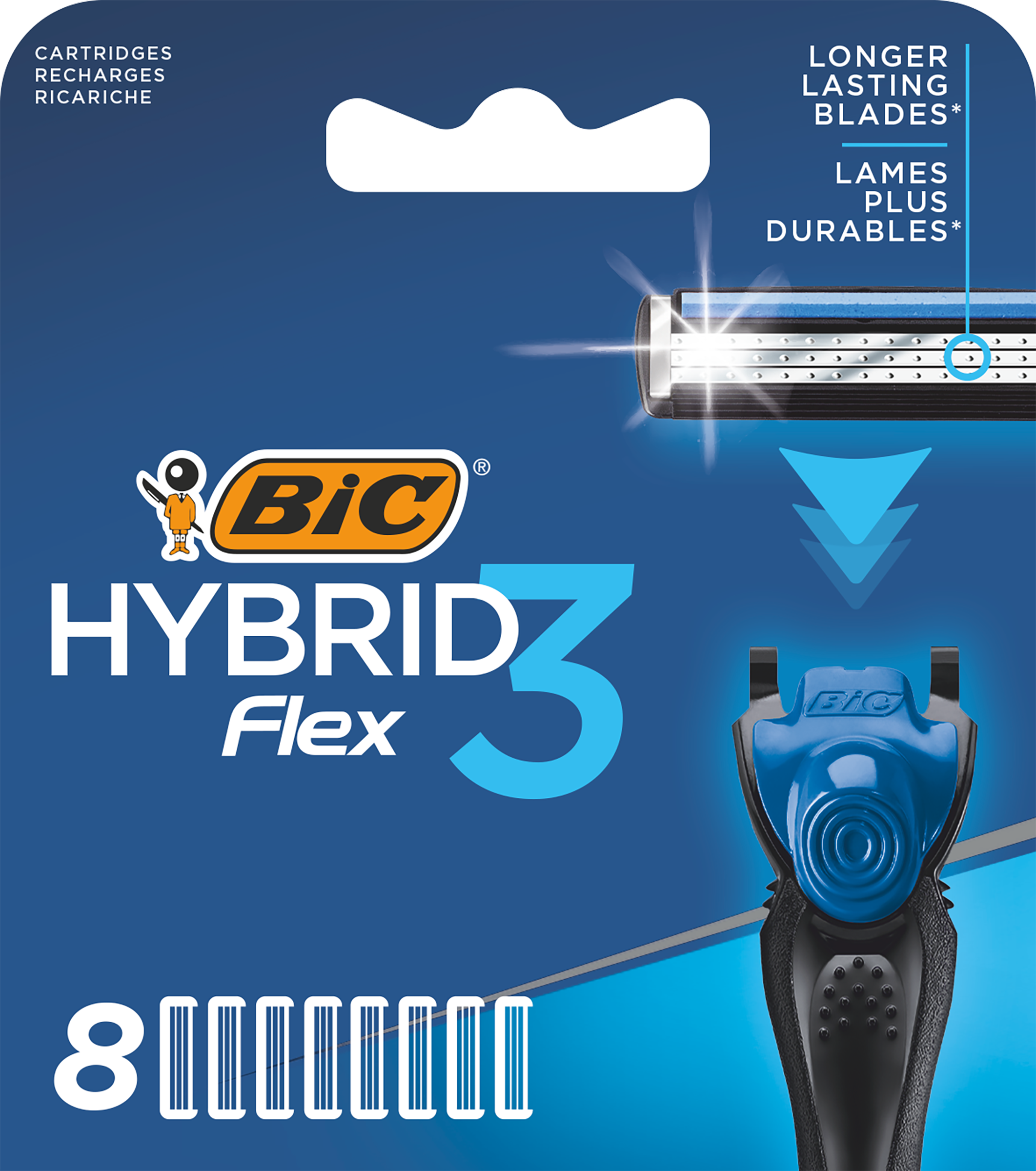 Изображение товара Кассеты для бритья BIC Flex 3 Hybrid 8 шт с нанотехнологией и увлажняющей полоской Изображение товара Кассеты для бритья BIC Flex 3 Hybrid 8 шт с нанотехнологией и увлажняющей полоской