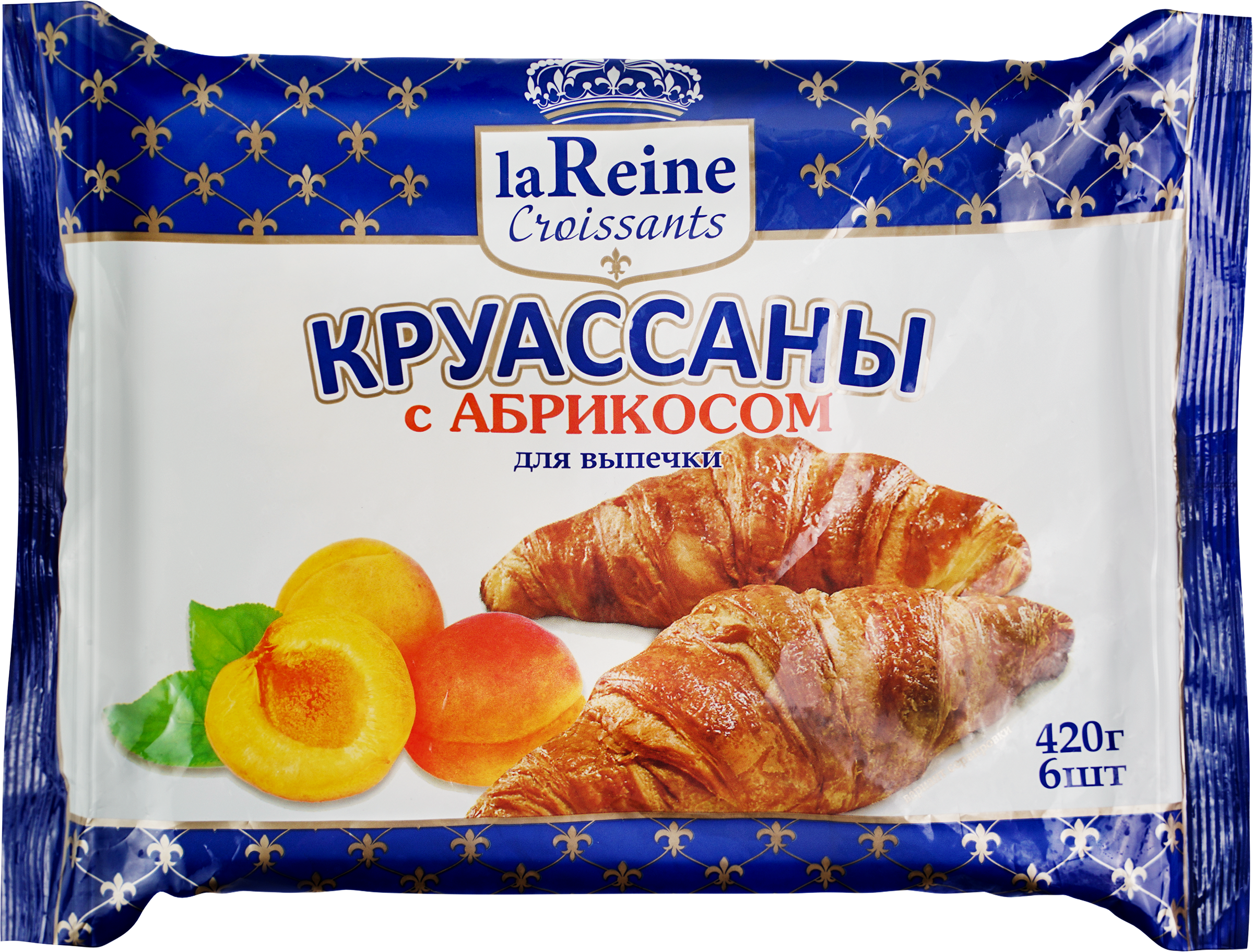 Изображение товара Круассаны LA REINE с абрикосом 420г - вкусное слоеное тесто с фруктовой начинкой