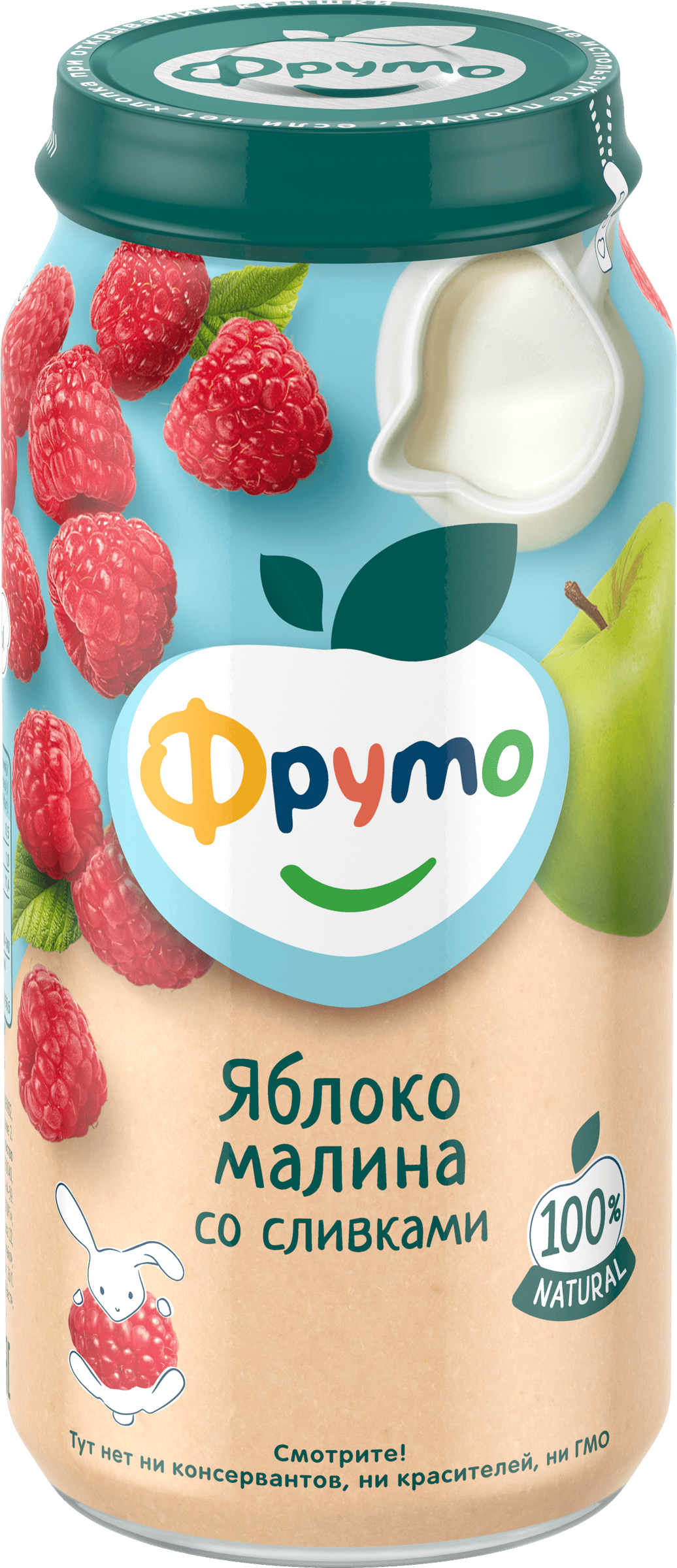 Изображение товара Пюре фруктово-ягодное ФРУТОНЯНЯ Яблоко, малина со сливками, с 6 месяцев, 250г Изображение товара Пюре фруктово-ягодное ФРУТОНЯНЯ Яблоко, малина со сливками, с 6 месяцев, 250г