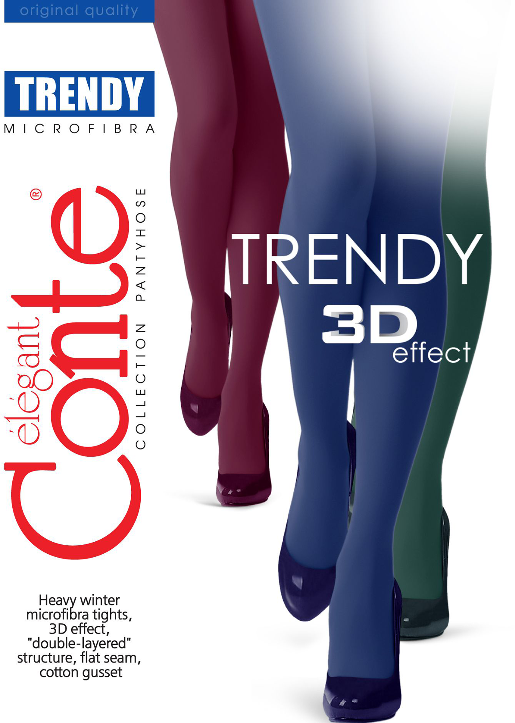 Изображение товара Женские теплые колготки CONTE Trendy 150 den navy 5-XL зимний комфорт Изображение товара Женские теплые колготки CONTE Trendy 150 den navy 5-XL зимний комфорт