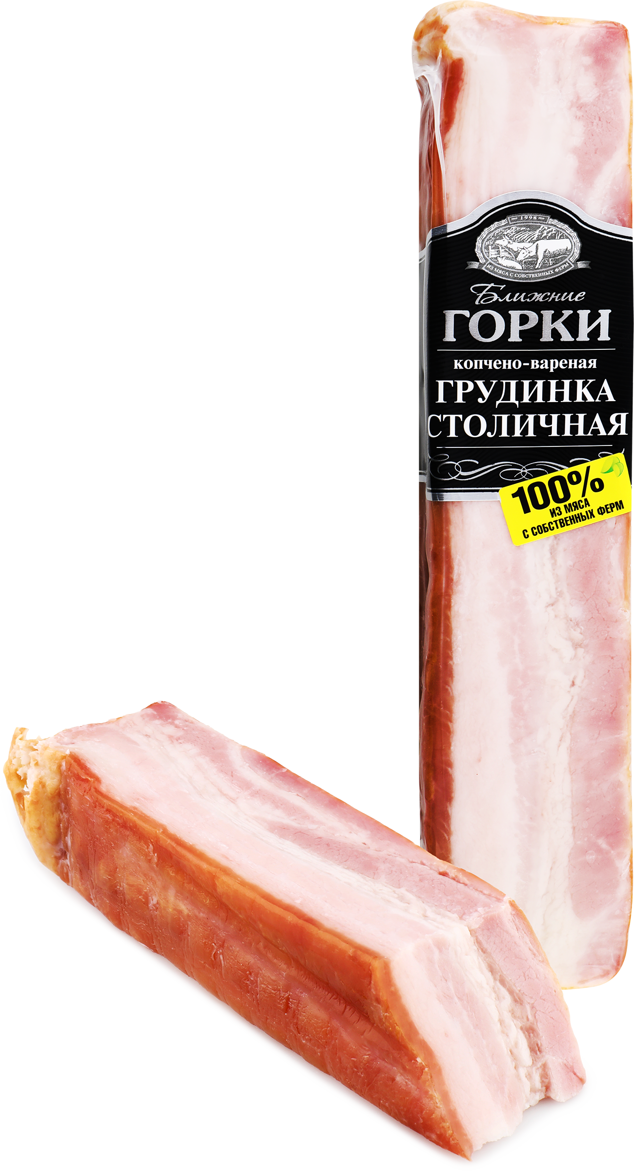 Изображение товара Грудинка копчено-вареная БЛИЖНИЕ ГОРКИ Столичная, 350г
