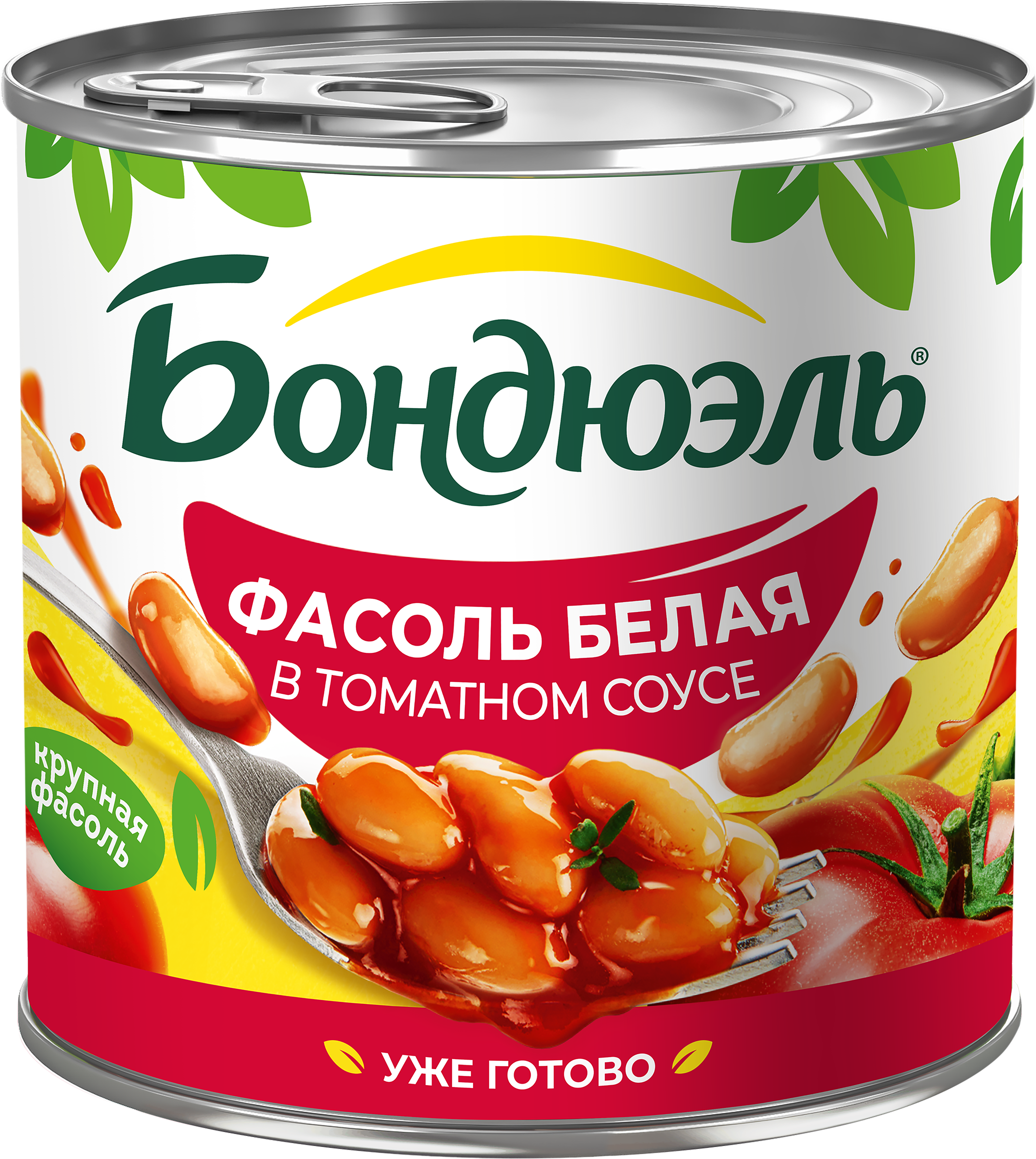 Изображение товара Фасоль белая БОНДЮЭЛЬ в томатном соусе 425мл - готовая консервация для приготовления блюд и салатов