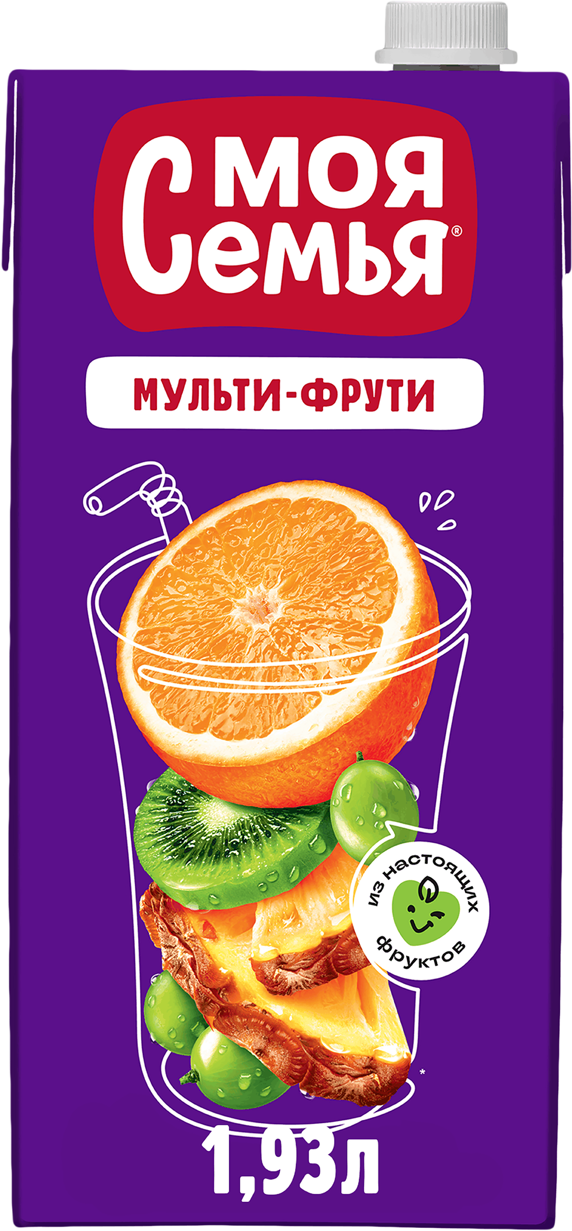 Изображение товара Напиток сокосодержащий МОЯ СЕМЬЯ Мульти-Фрути 1.93л