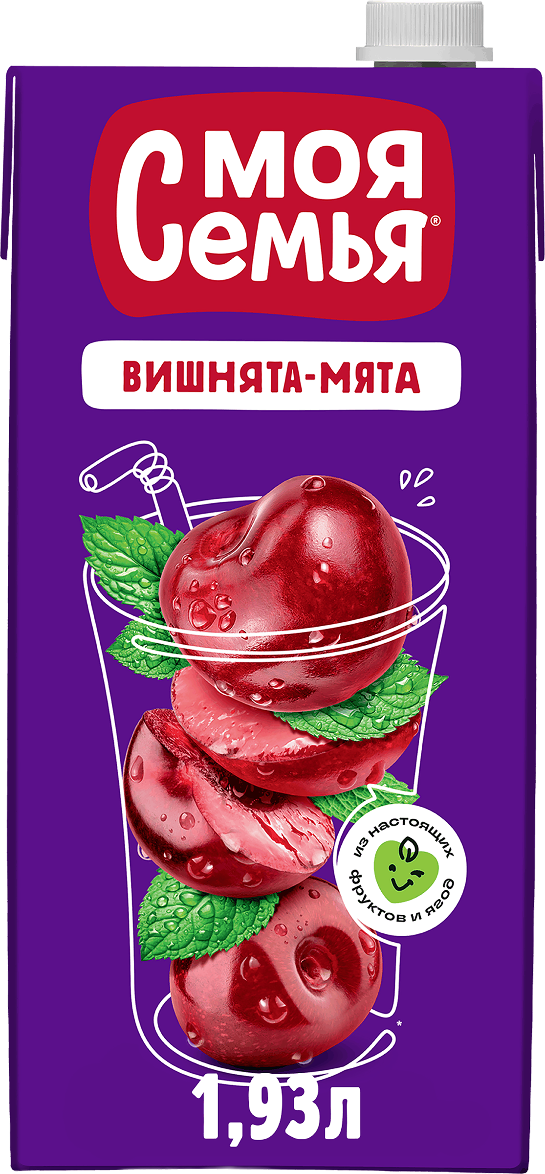 Изображение товара Напиток сокосодержащий МОЯ СЕМЬЯ Вишнята-Мята 1.93л - натуральный и освежающий Изображение товара Напиток сокосодержащий МОЯ СЕМЬЯ Вишнята-Мята 1.93л - натуральный и освежающий
