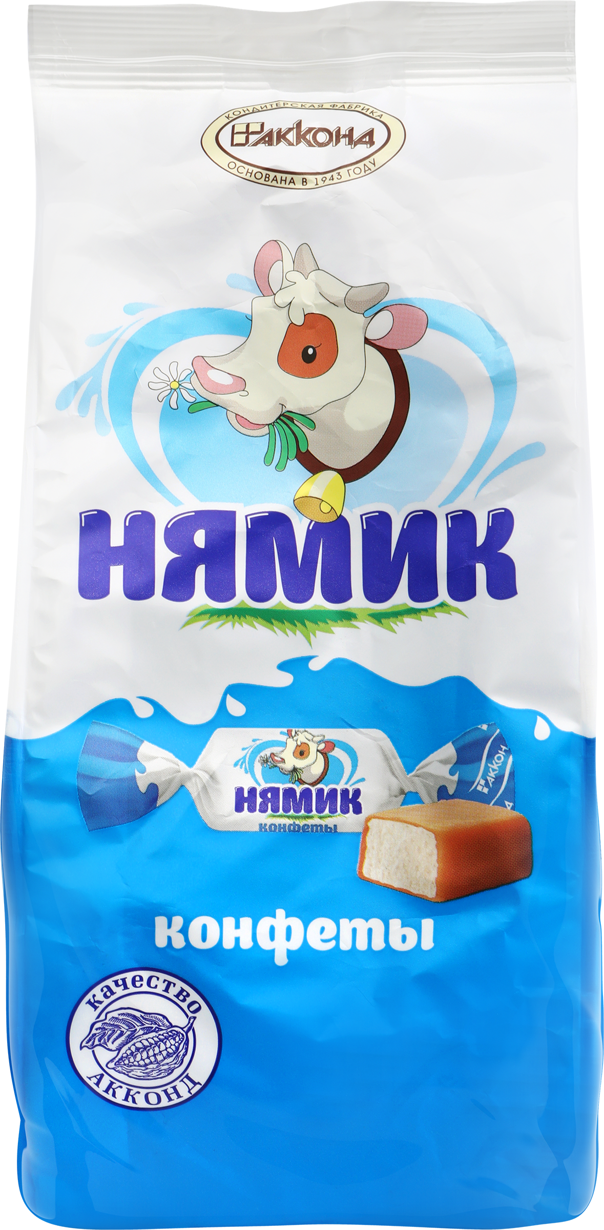 Изображение товара Конфеты АККОНД Нямик молочные неглазированные 270г Изображение товара Конфеты АККОНД Нямик молочные неглазированные 270г