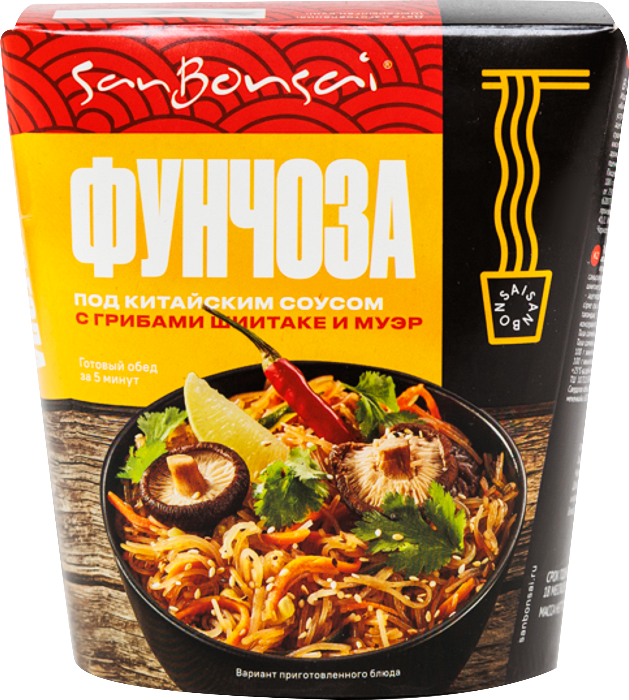 Изображение товара Вермишель SANBONSAI Фунчоза под китайским соусом, 120г Изображение товара Вермишель SANBONSAI Фунчоза под китайским соусом, 120г