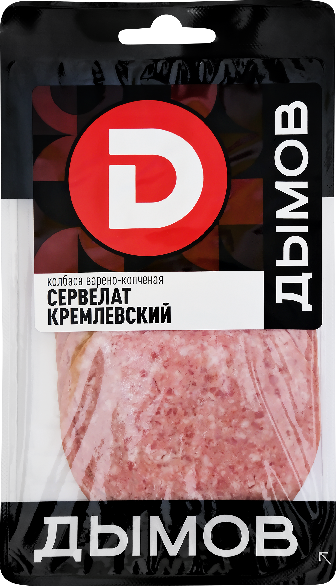 Изображение товара Колбаса варено-копченая ДЫМОВ Сервелат Кремлевский, нарезка, 110г Изображение товара Колбаса варено-копченая ДЫМОВ Сервелат Кремлевский, нарезка, 110г