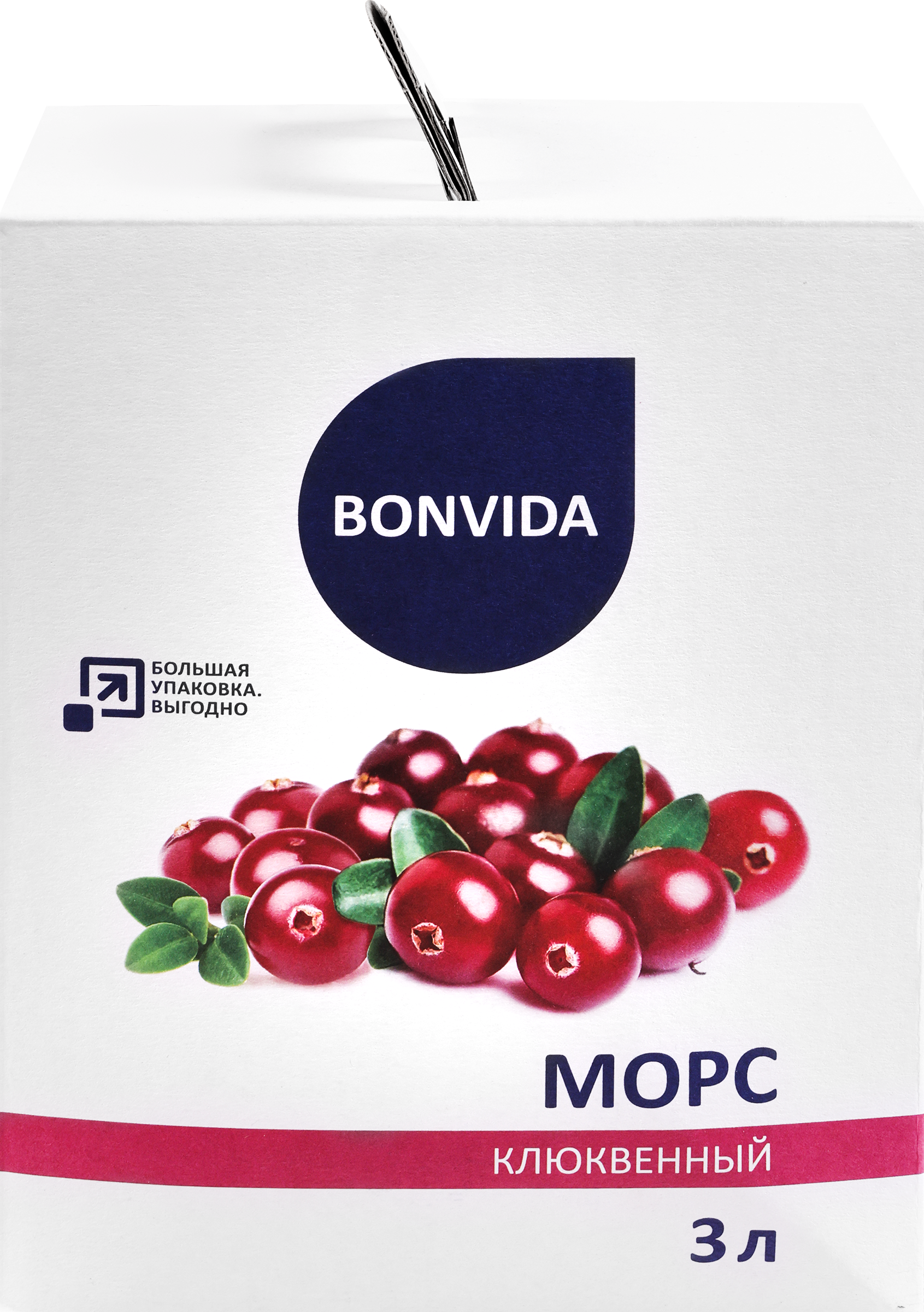 Изображение товара Морс BONVIDA клюквенный 3л натуральный ягодный напиток для всей семьи
